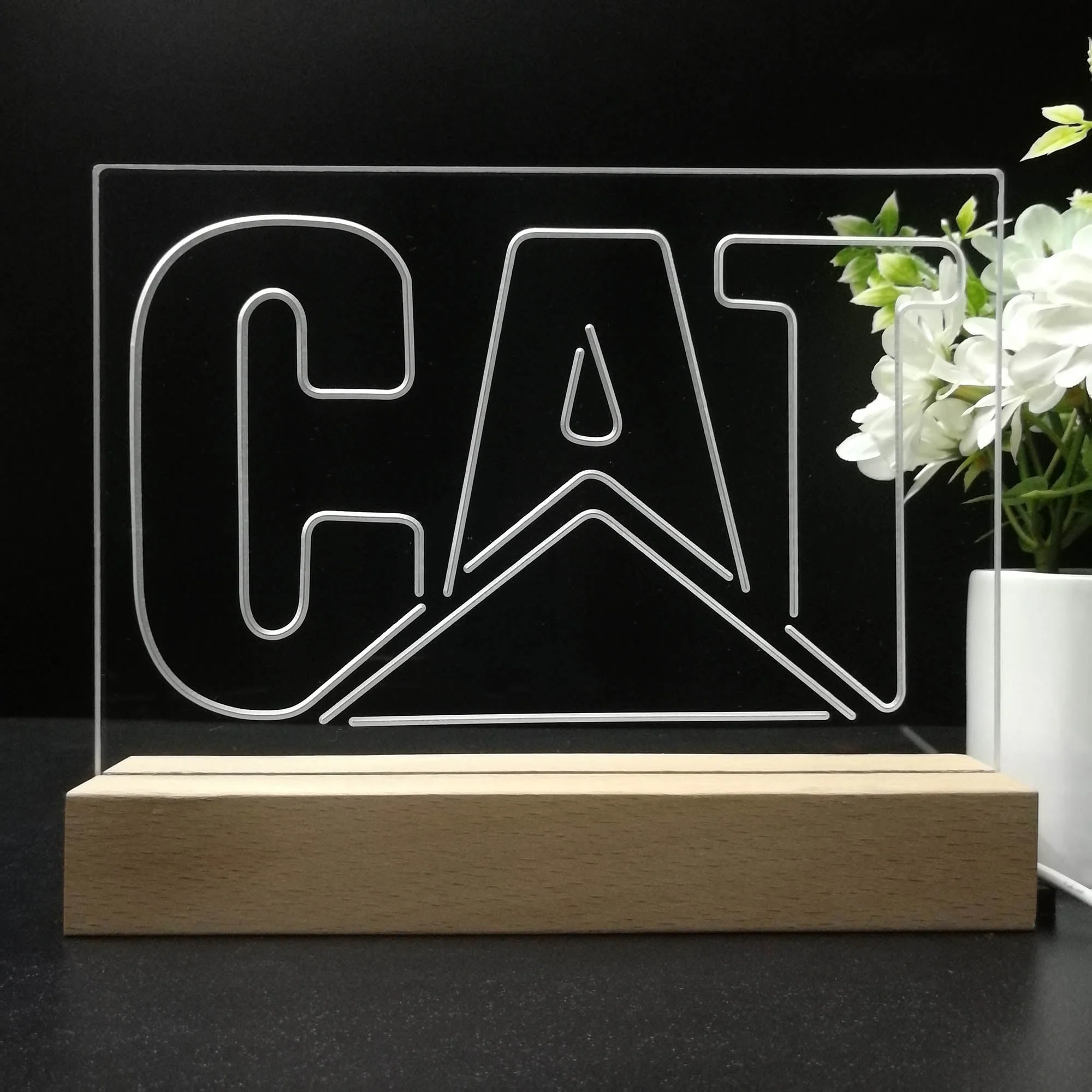 CAT Logo Garage 3D Illusion Night Light Desk Lamp - Image 8