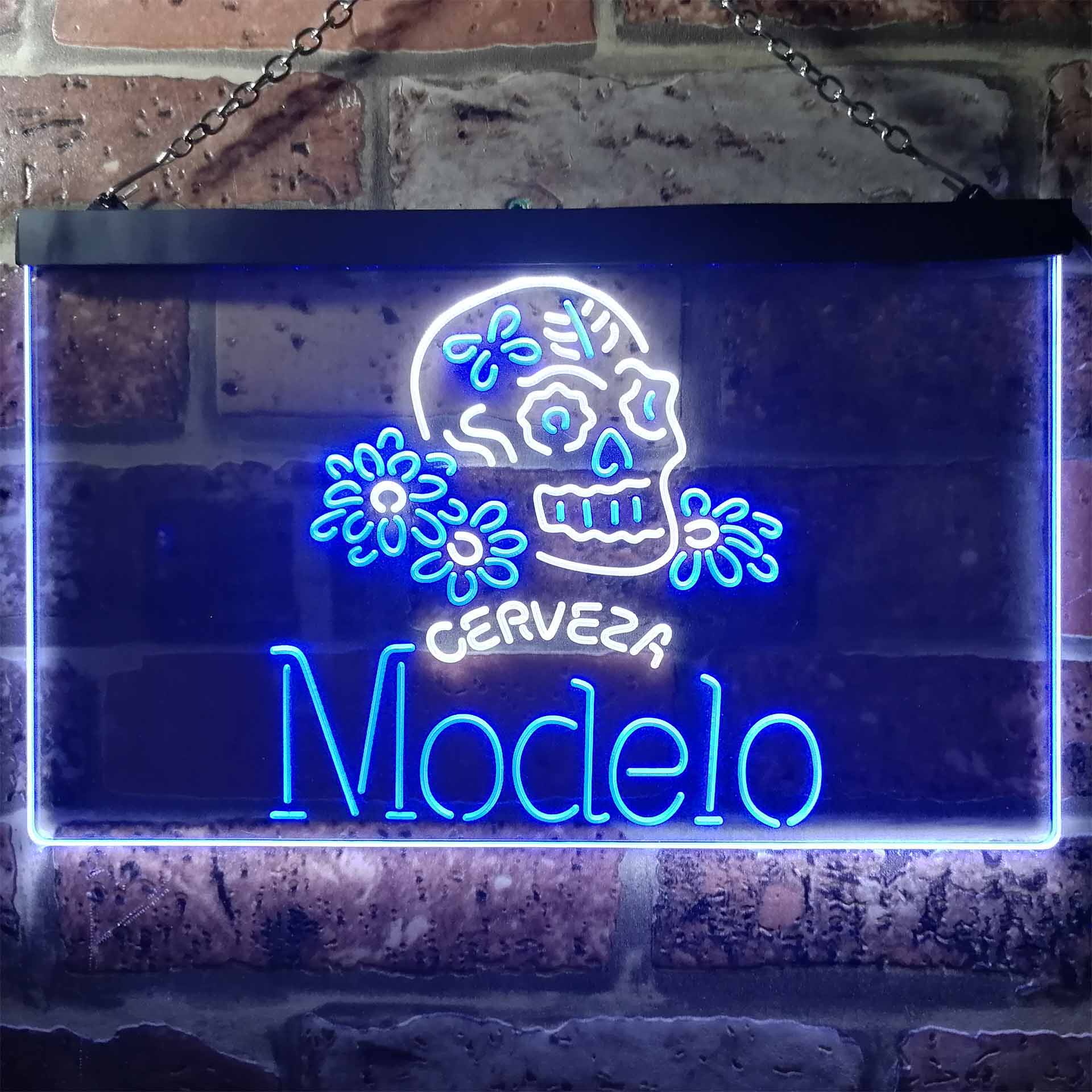 Cerveza Modelo Skull Bar Neon Light LED Sign - Image 3