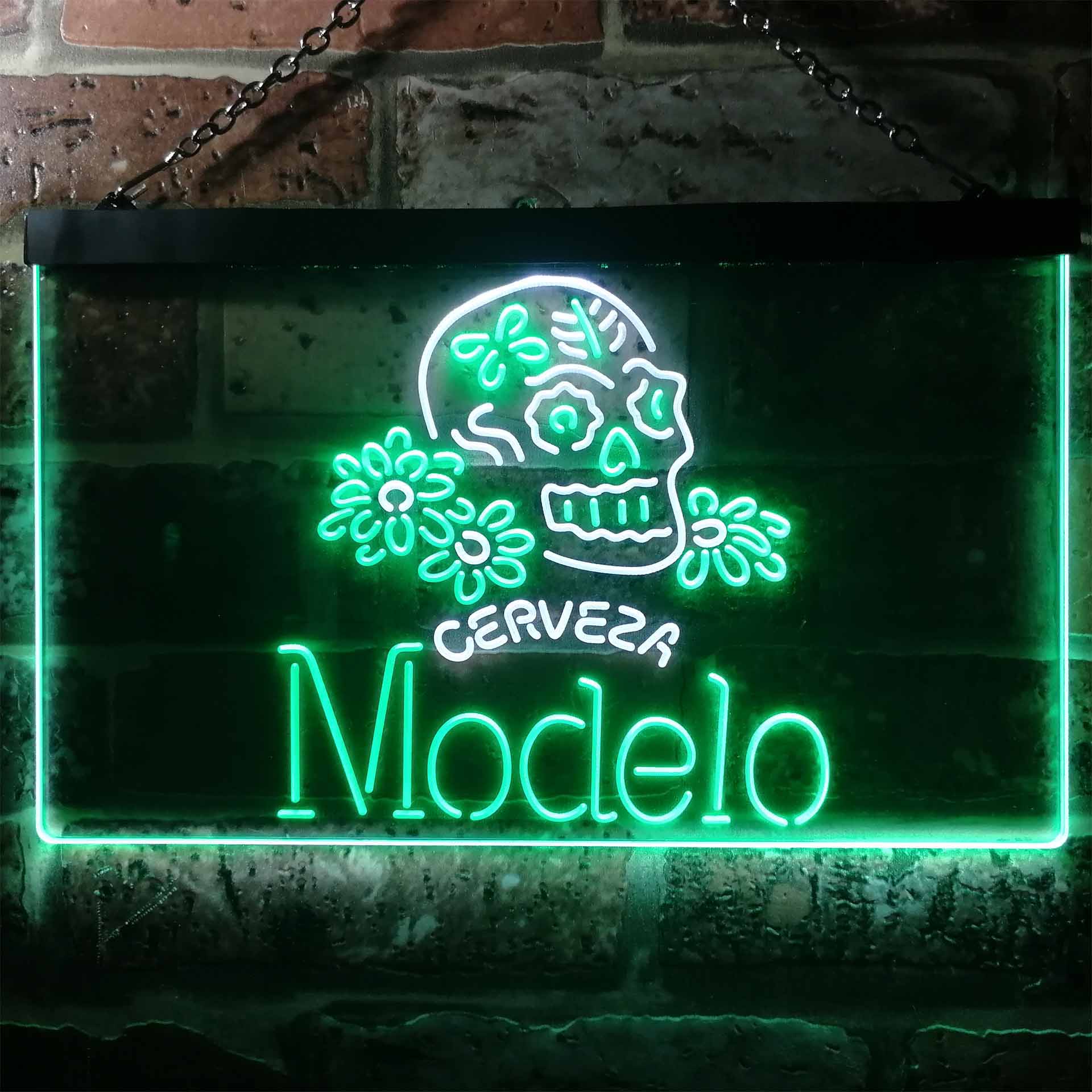 Cerveza Modelo Skull Bar Neon Light LED Sign - Image 5