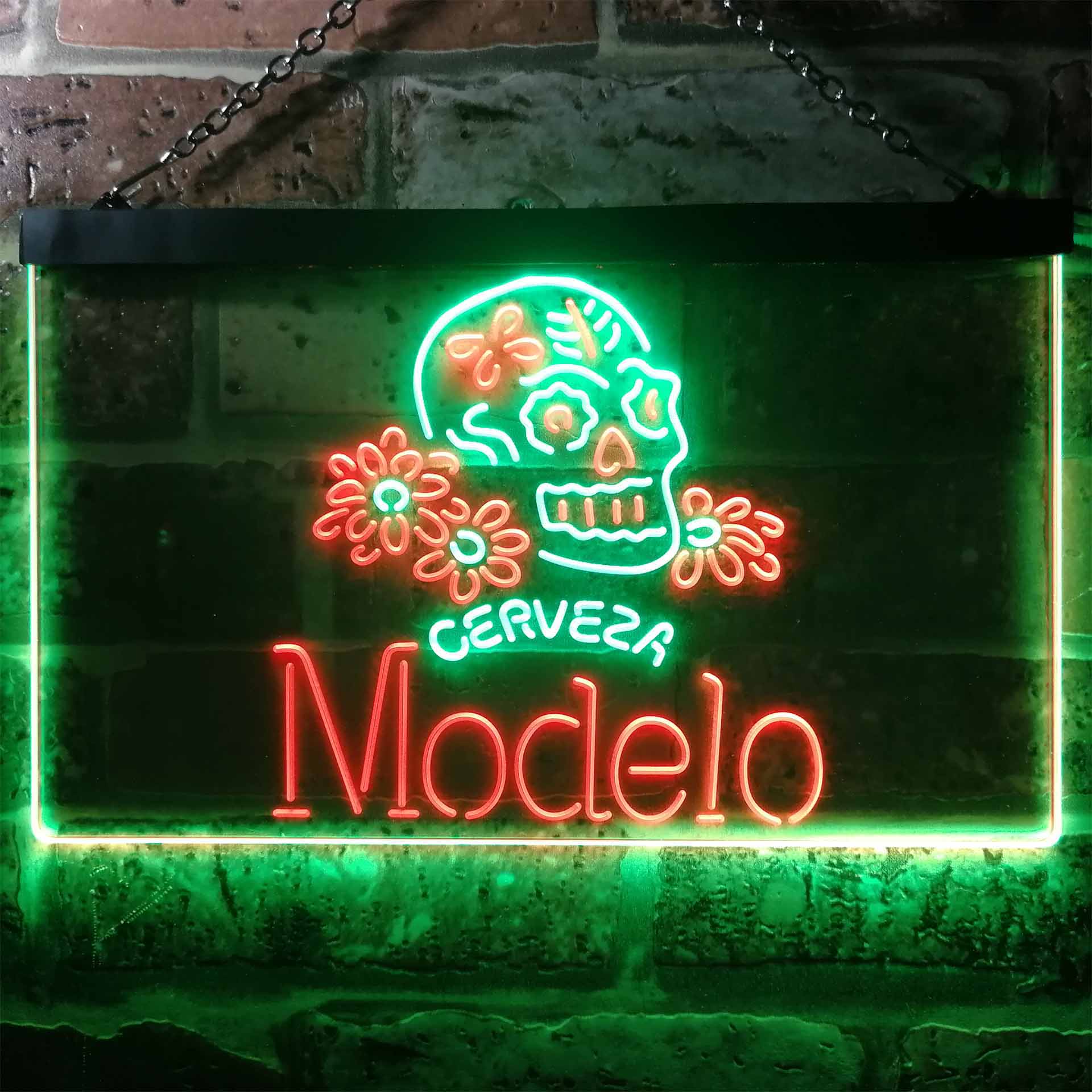 Cerveza Modelo Skull Bar Neon Light LED Sign - Image 7