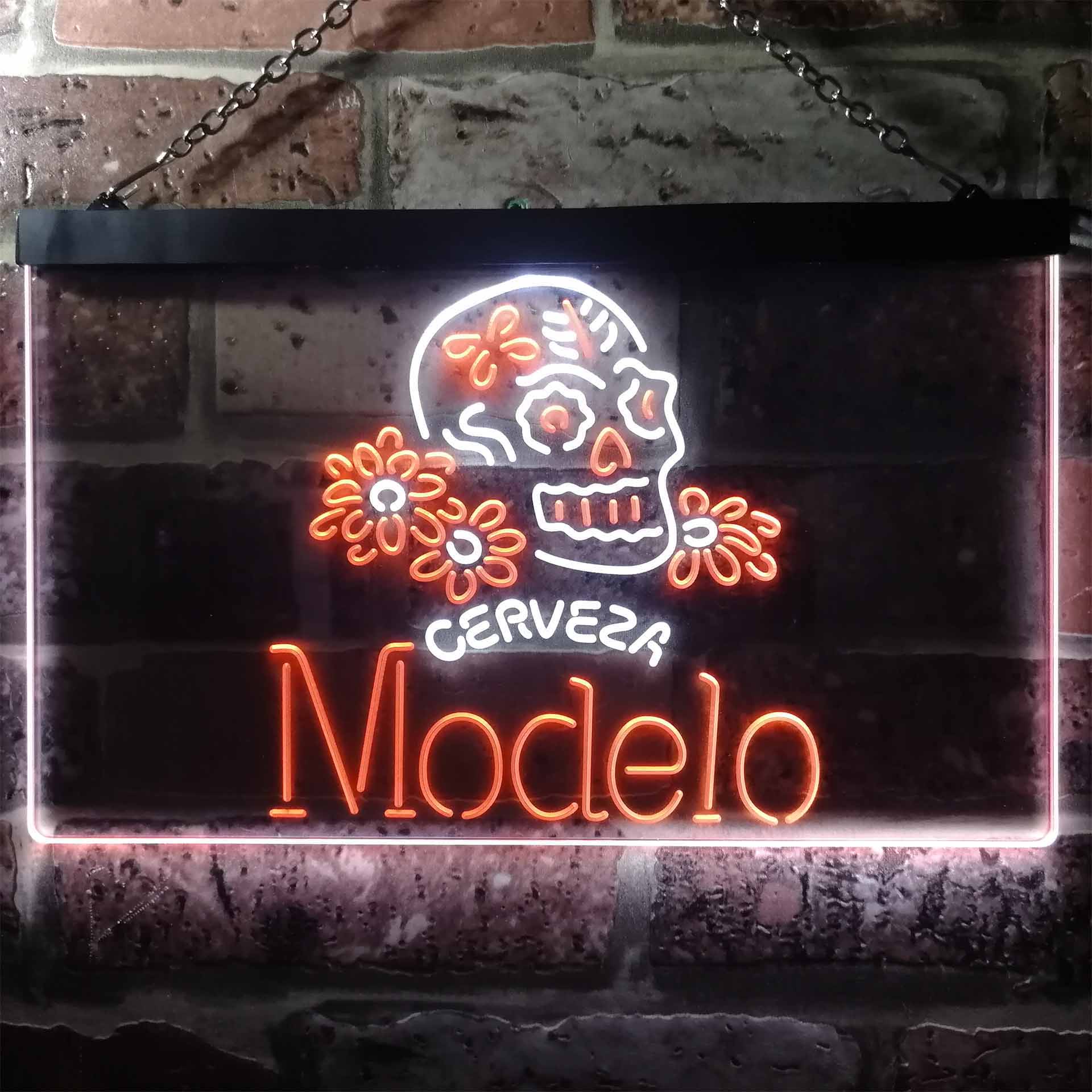 Cerveza Modelo Skull Bar Neon Light LED Sign - Image 8