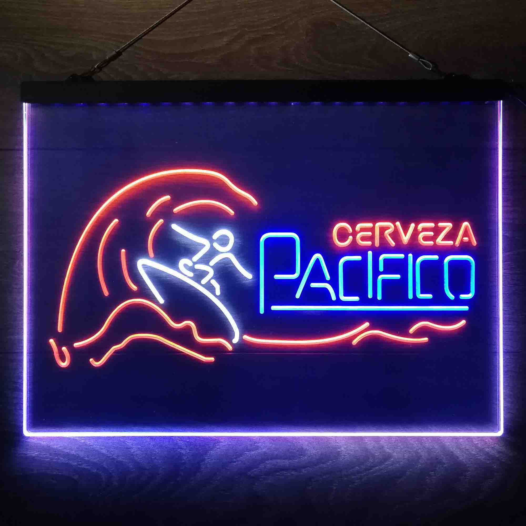 Cerveza Pacifico Wave Surfing Neon 3-Color LED Sign - Image 11