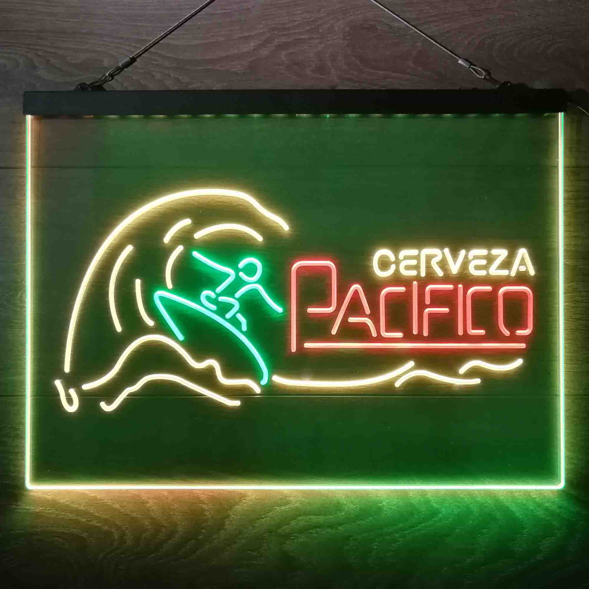 Cerveza Pacifico Wave Surfing Neon 3-Color LED Sign - Image 12