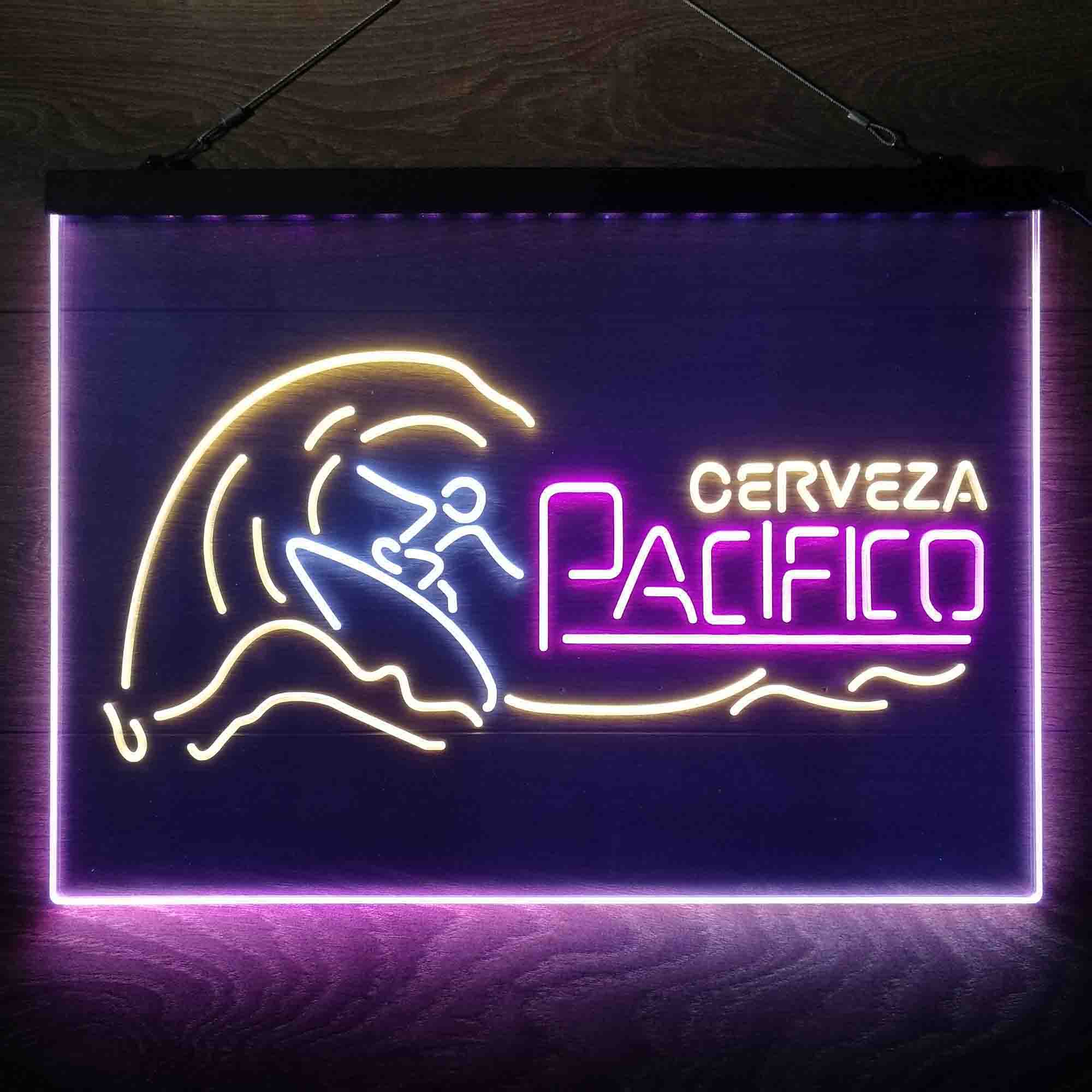 Cerveza Pacifico Wave Surfing Neon 3-Color LED Sign - Image 8