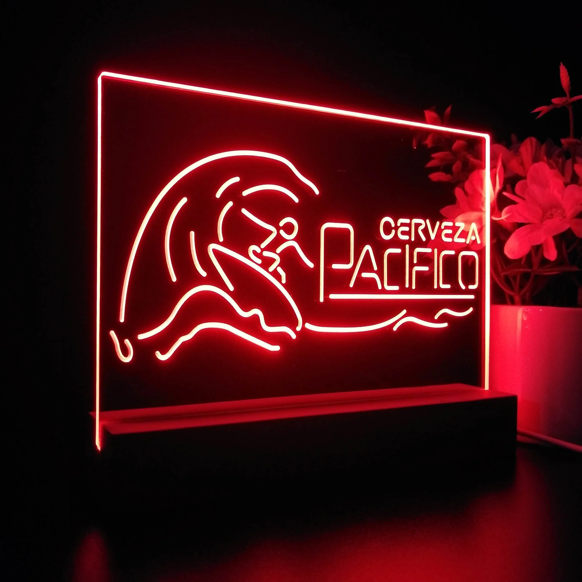 Cerveza Pacifico Wave Surfing Neon Sign Pub Bar Lamp - Image 6