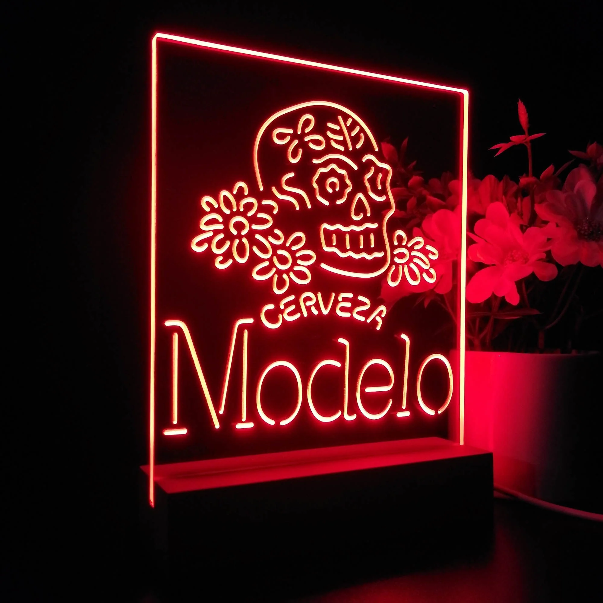 Cervezas Modelos Skull Bar 3D Illusion Night Light Desk Lamp - Image 5