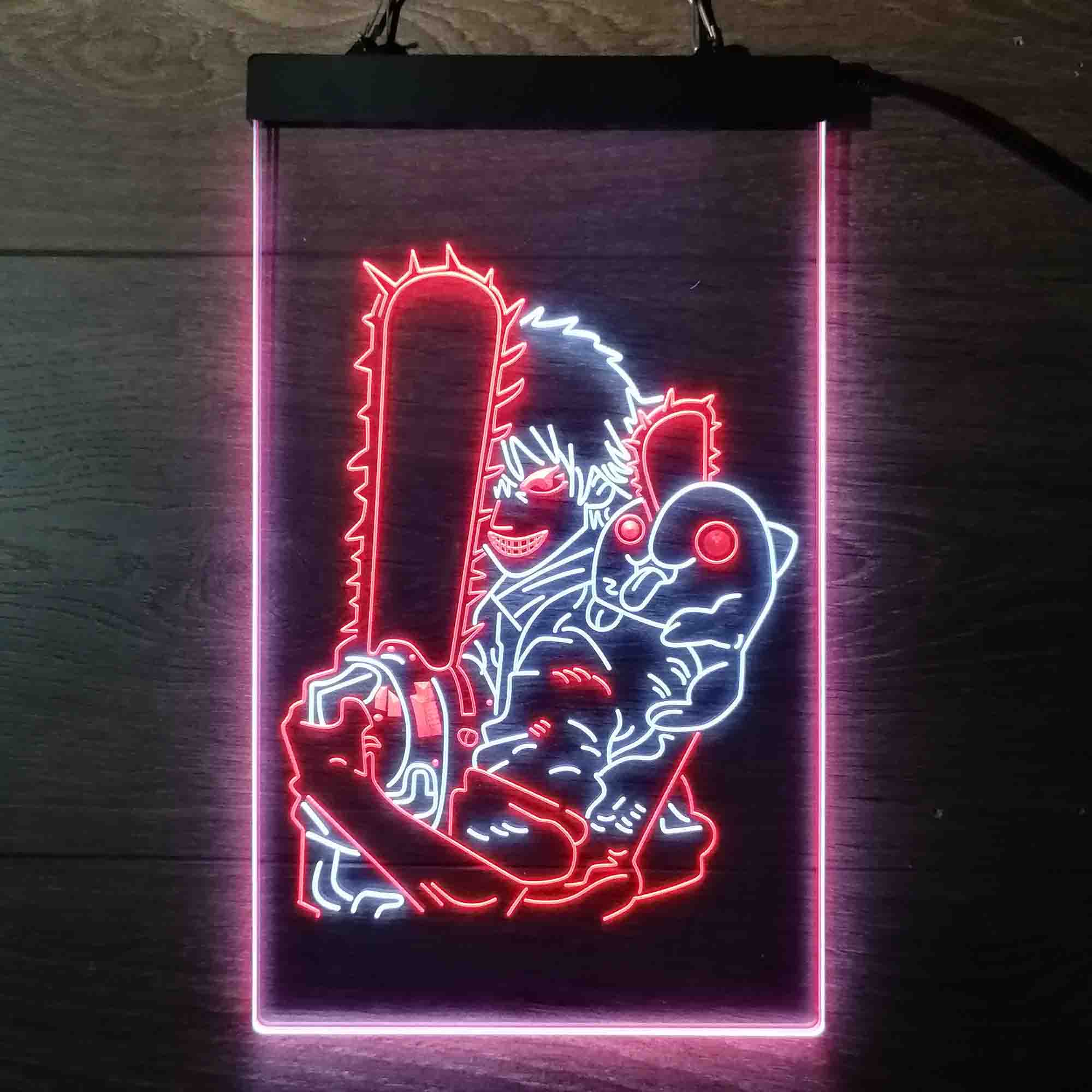 Chainsaw Man Denji and Pochita Neon LED Sign - Image 3