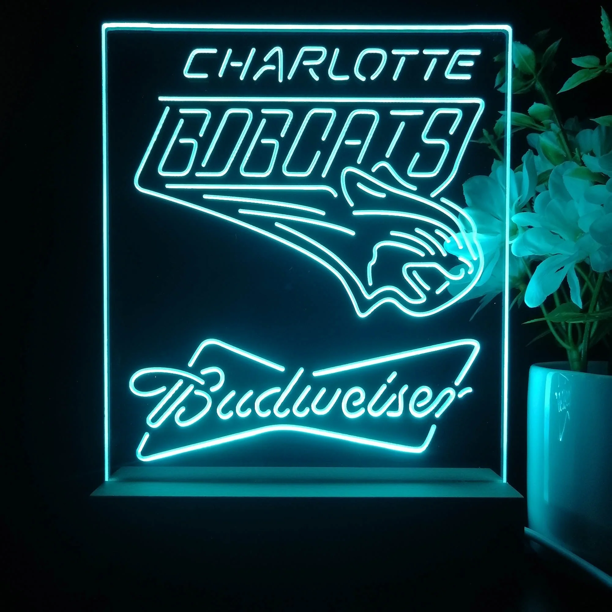 Charlotte Bobcats Budweiser Neon Sign Pub Bar Lamp