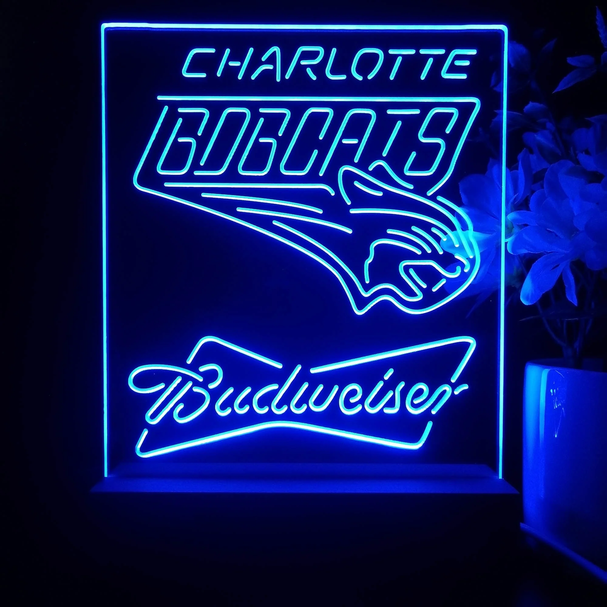 Charlotte Bobcats Budweiser Neon Sign Pub Bar Lamp - Image 2