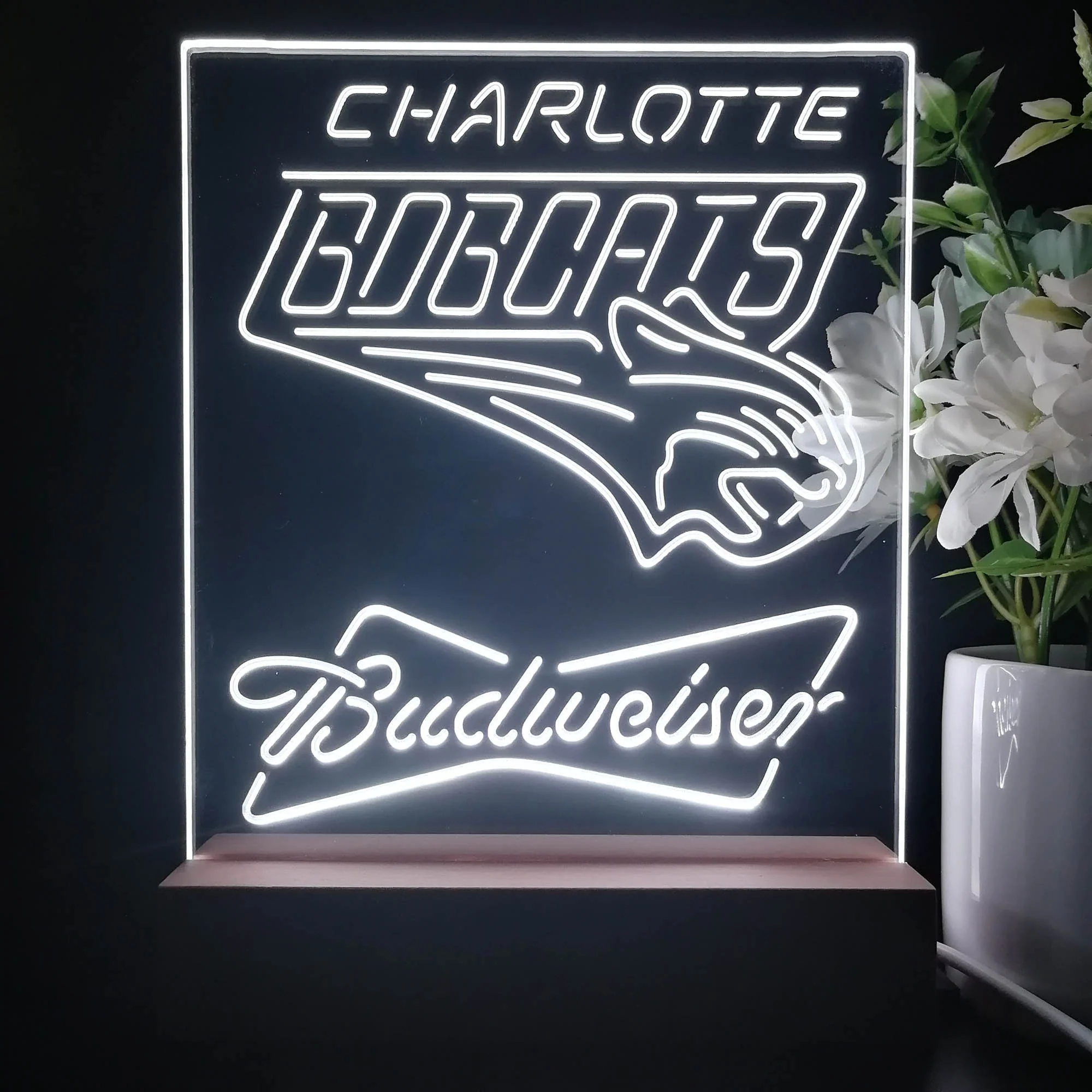 Charlotte Bobcats Budweiser Neon Sign Pub Bar Lamp - Image 4