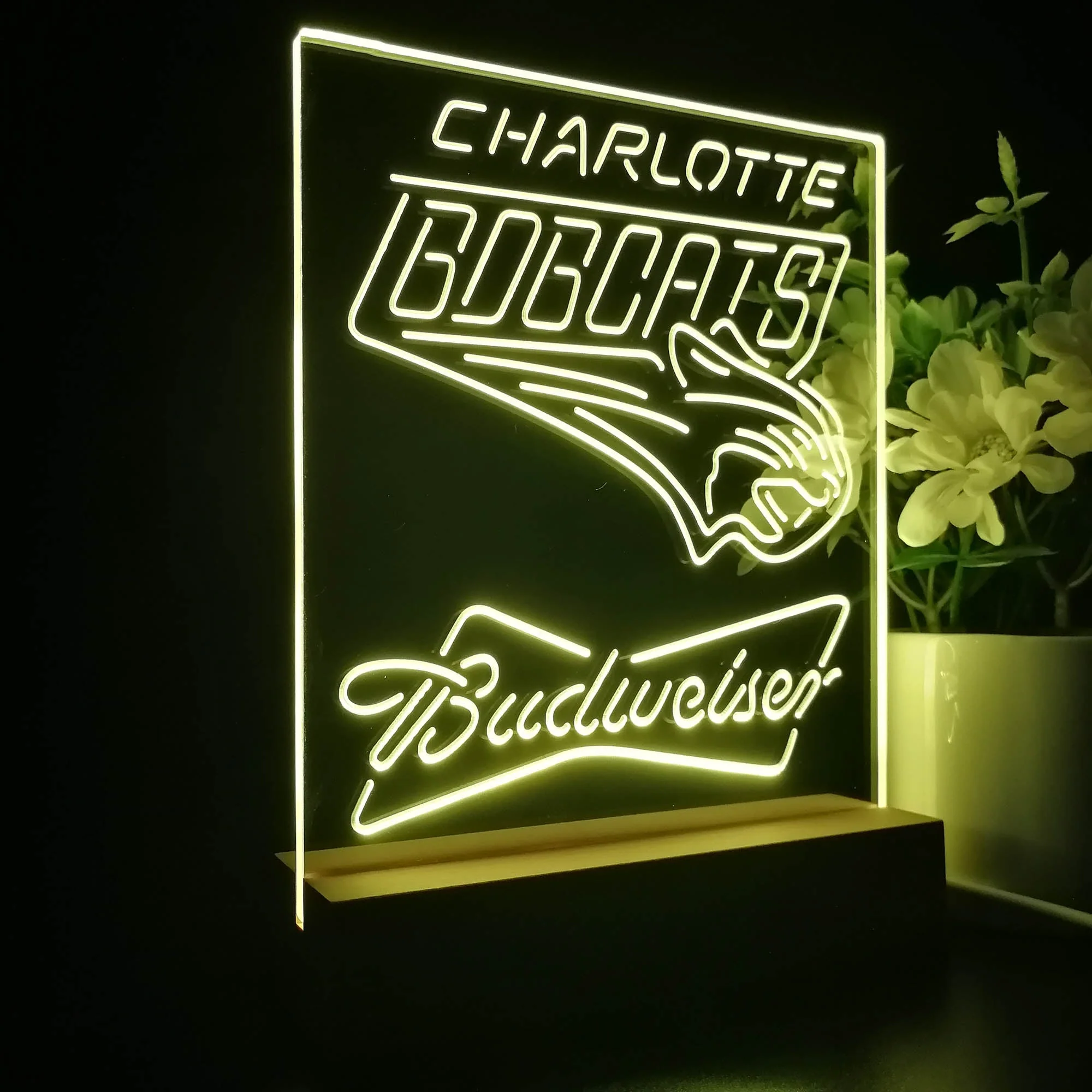 Charlotte Bobcats Budweiser Neon Sign Pub Bar Lamp - Image 6