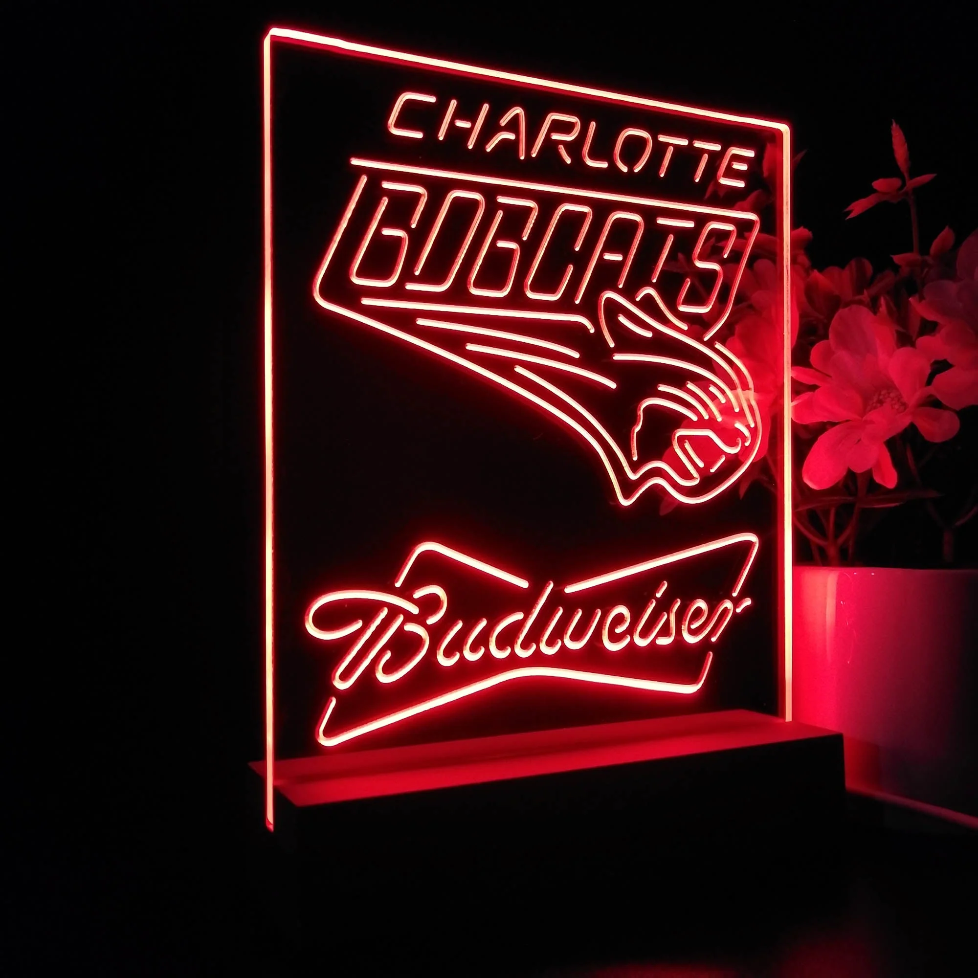 Charlotte Bobcats Budweiser Neon Sign Pub Bar Lamp - Image 7