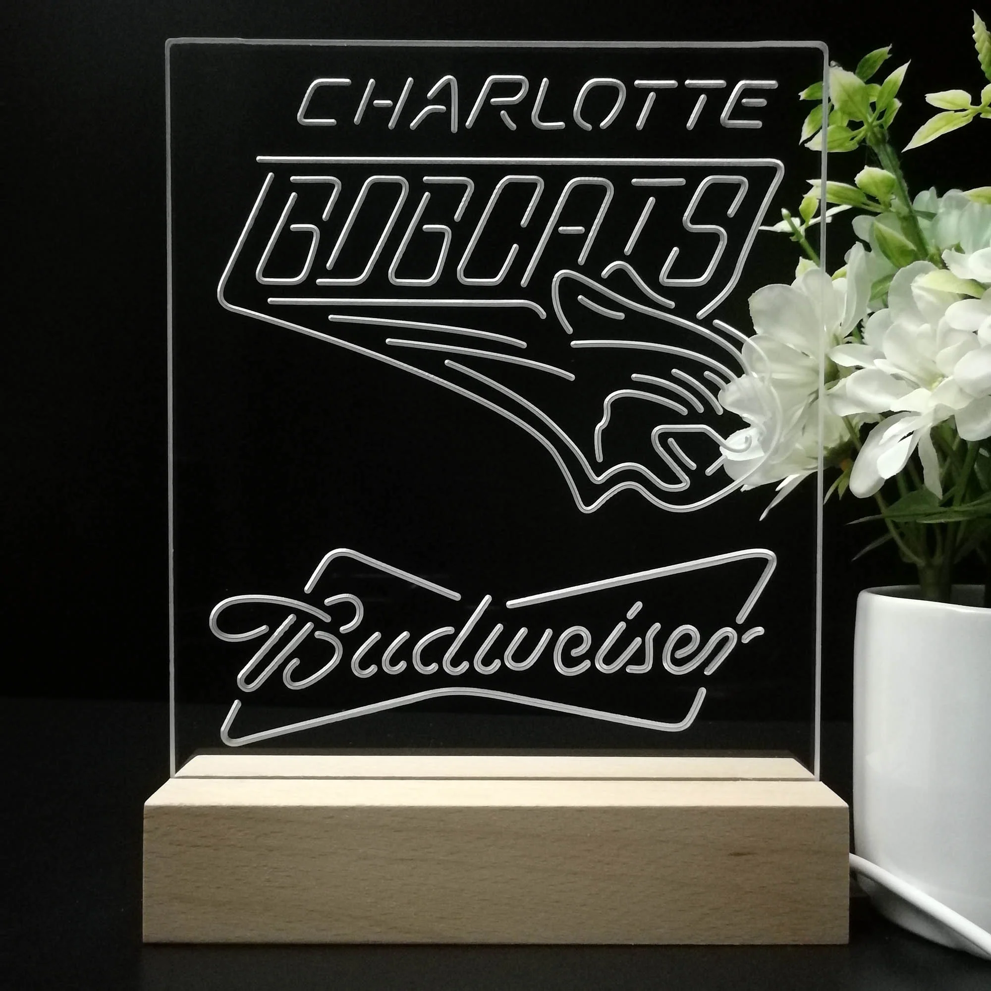 Charlotte Bobcats Budweiser Neon Sign Pub Bar Lamp - Image 8