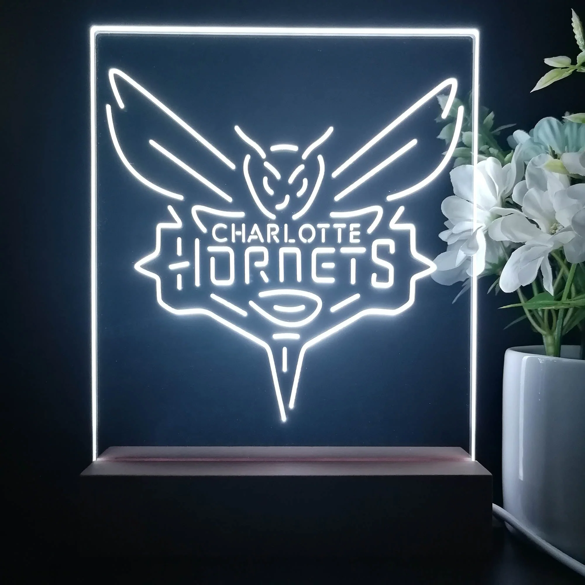 Charlotte Hornets Neon Sign Table Top Lamp - Image 3