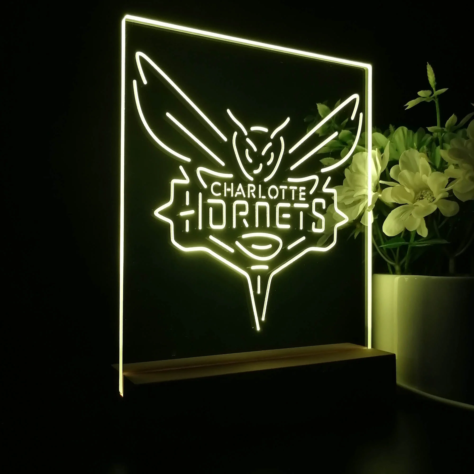 Charlotte Hornets Neon Sign Table Top Lamp - Image 5