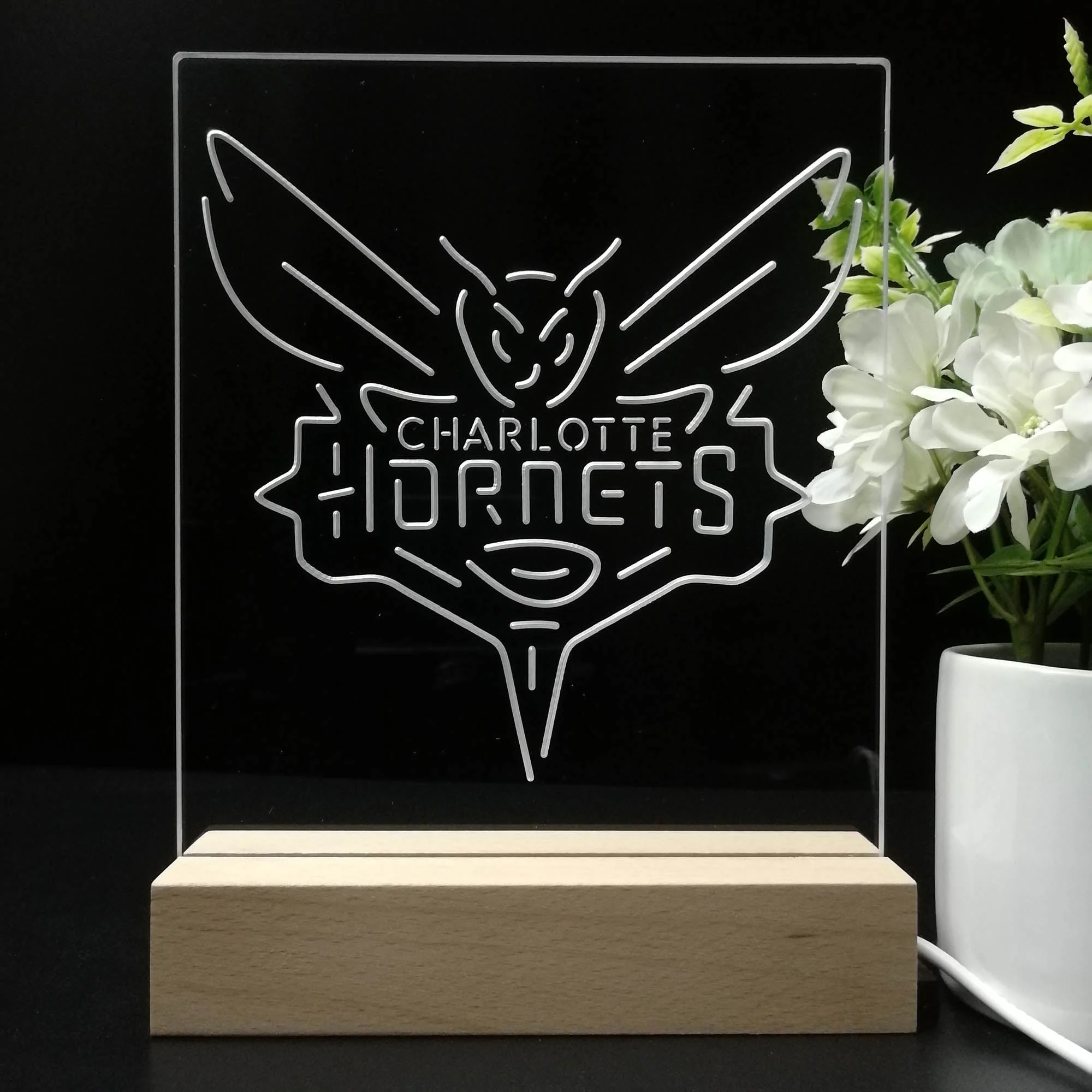 Charlotte Hornets Neon Sign Table Top Lamp - Image 8