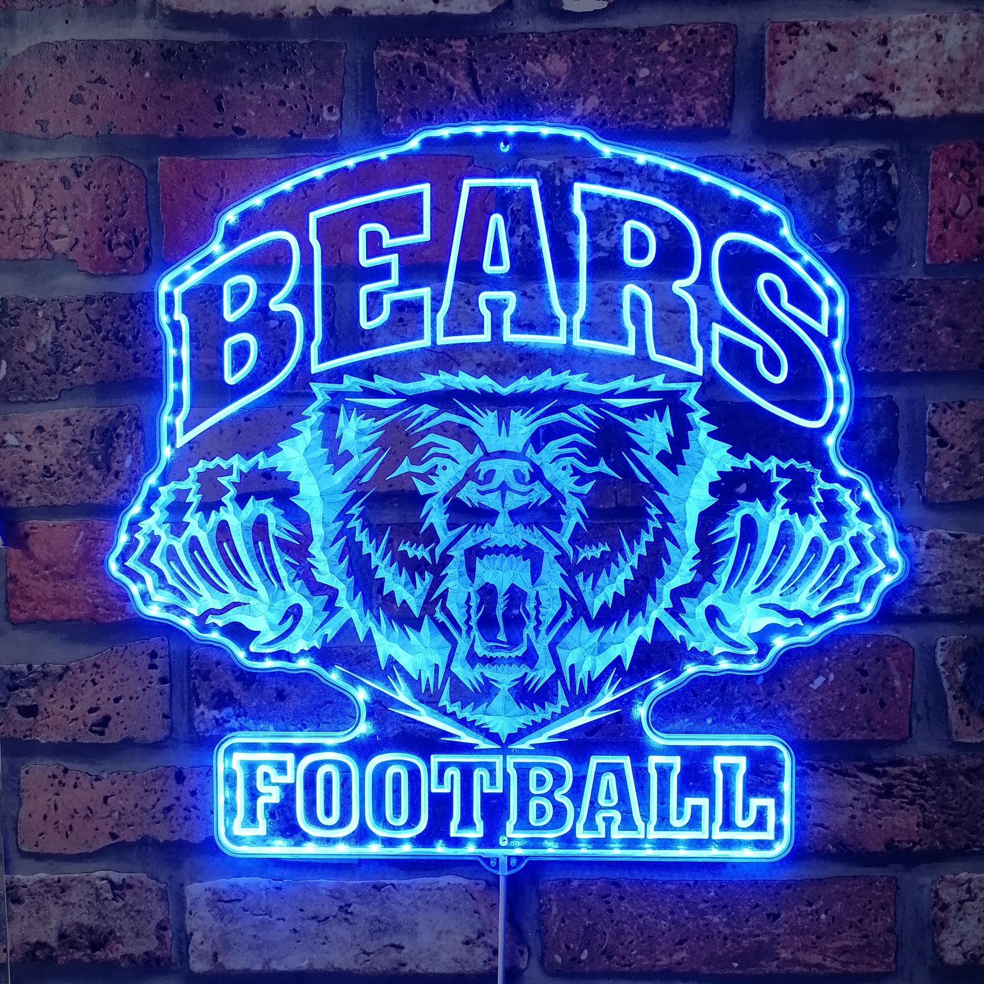 Chicago Bears Neon LED Sign with Dynamic RGB Colors - Image 4