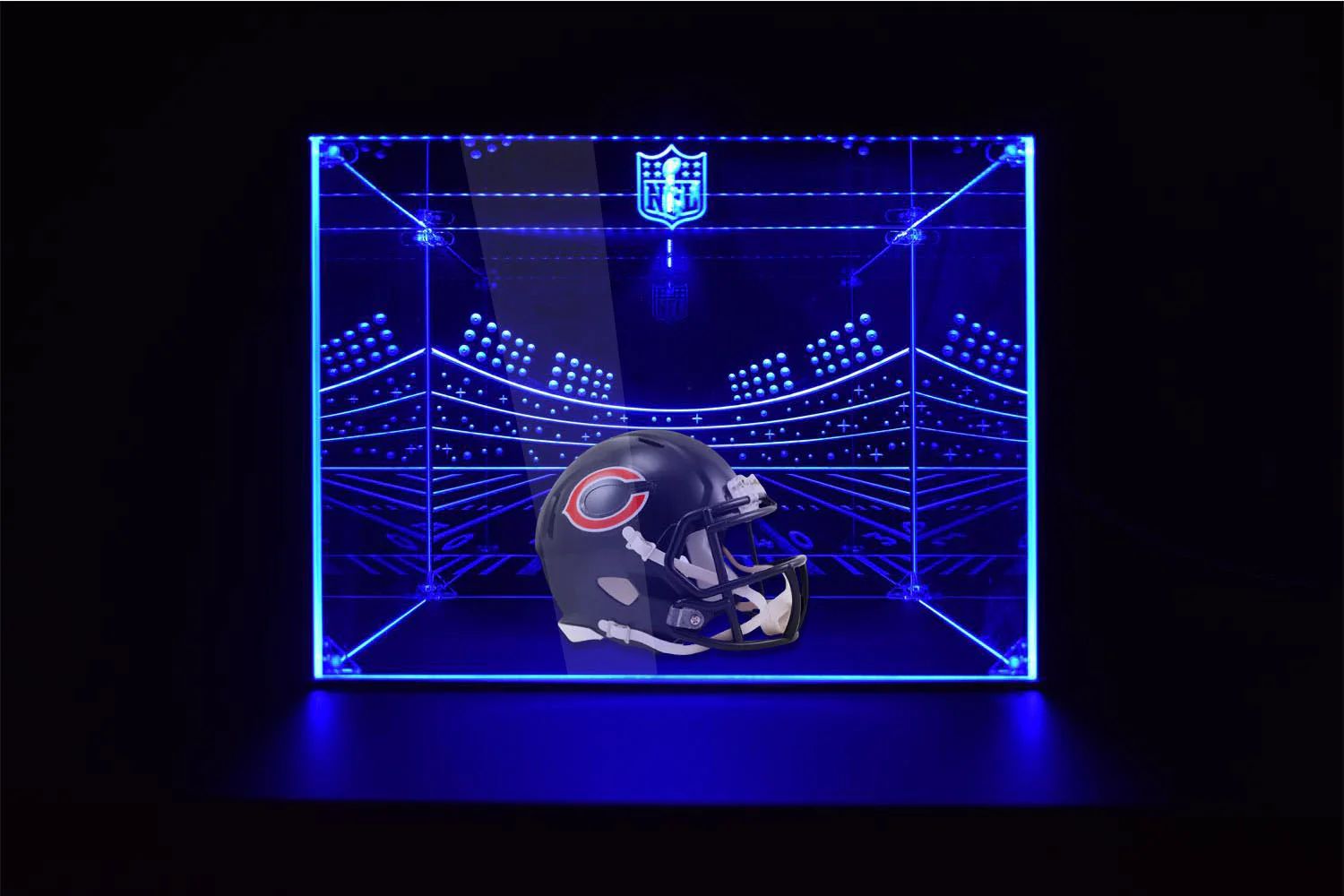 Chicago Bears Football Helmet LED Light Display Case | Football Memorabilia Collectibles Display - Image 3