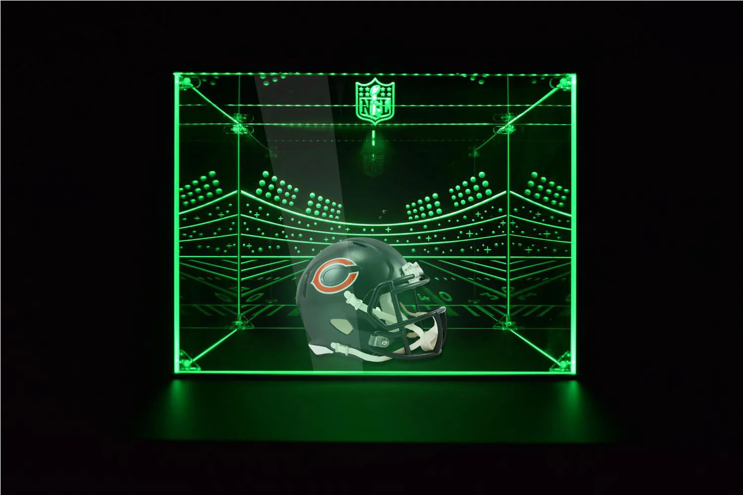 Chicago Bears Football Helmet LED Light Display Case | Football Memorabilia Collectibles Display - Image 4