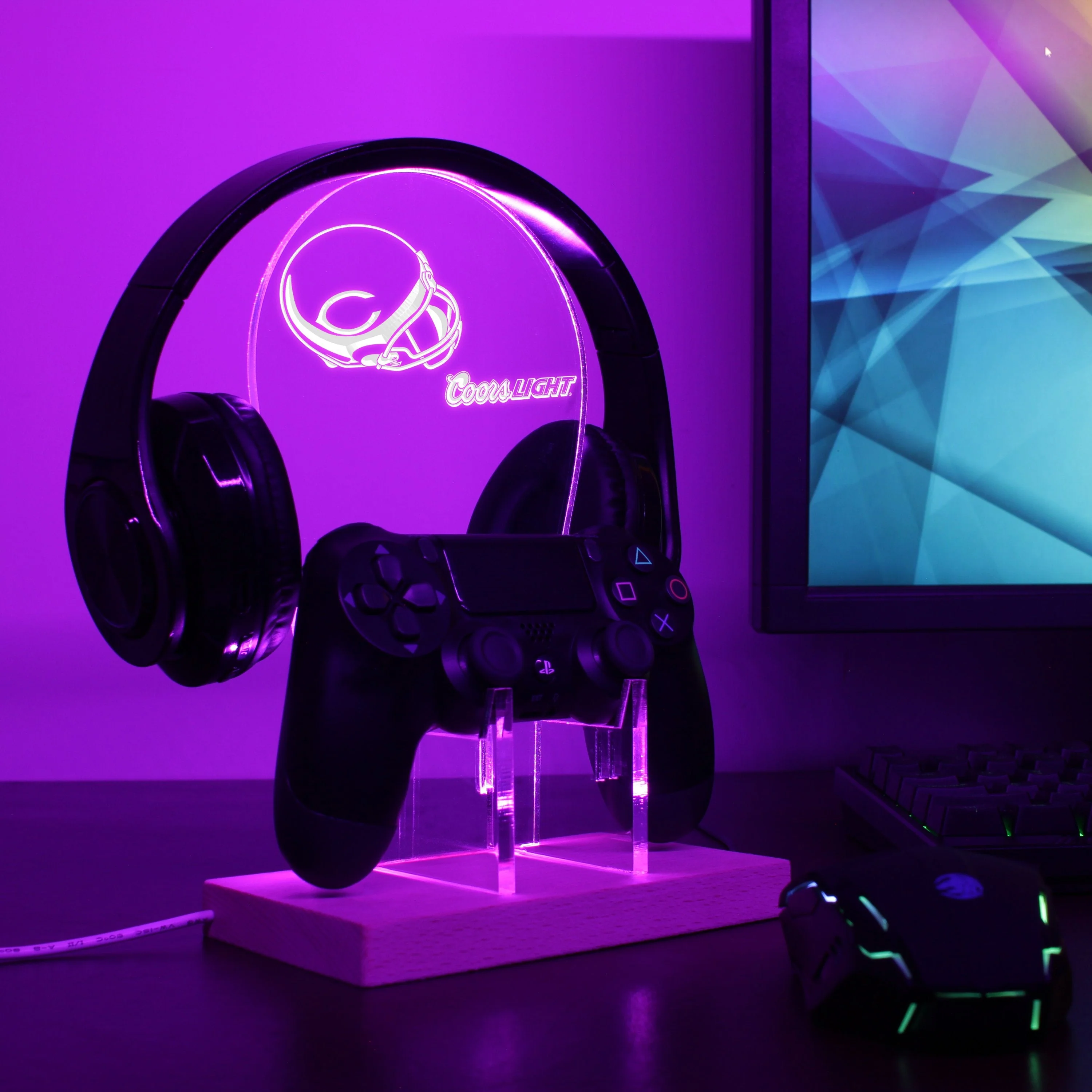 Chicago Bears Helmet Logo LED Gaming Headset Controller Stand - Image 4