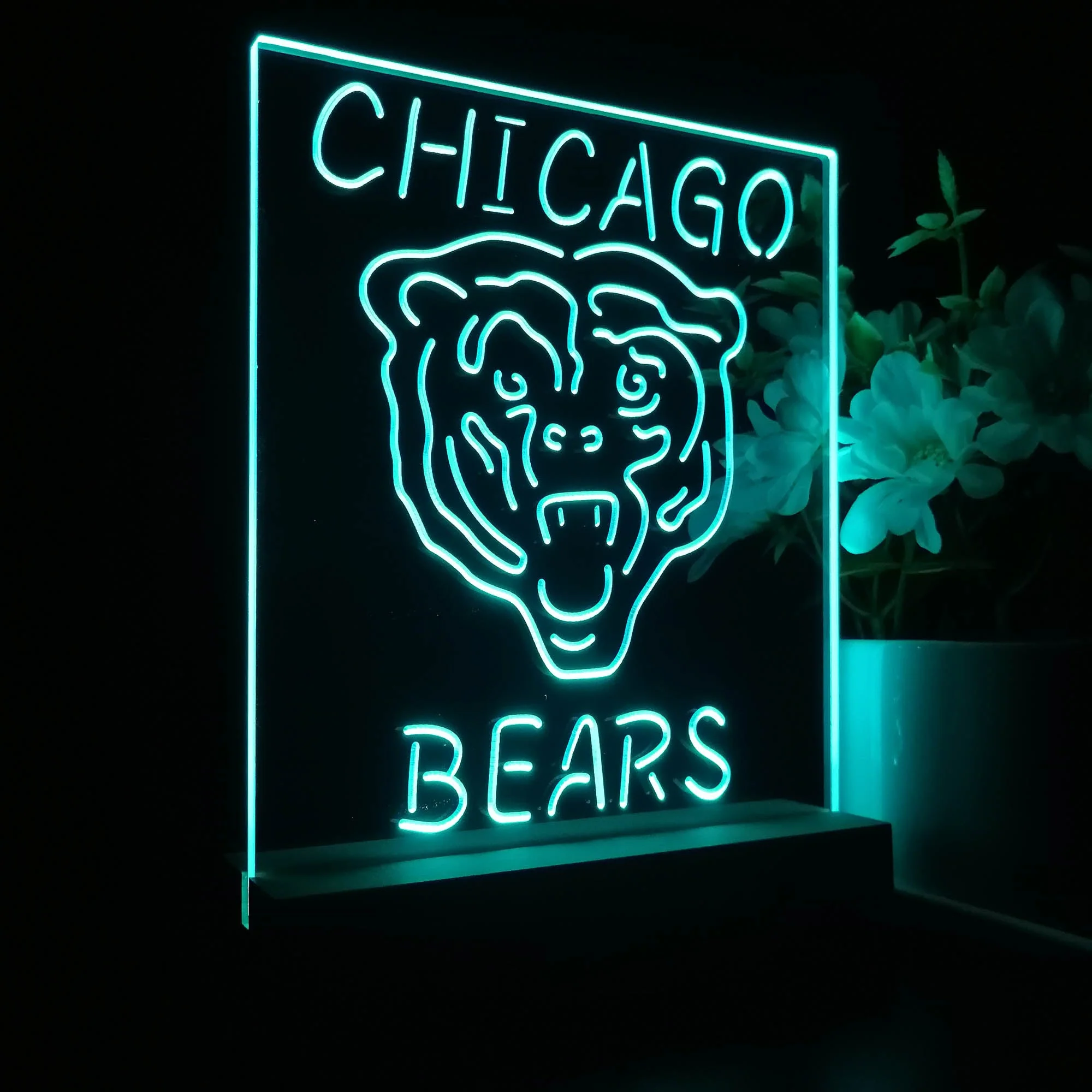 Chicago Bears Night Light Neon Pub Bar Lamp - Image 5