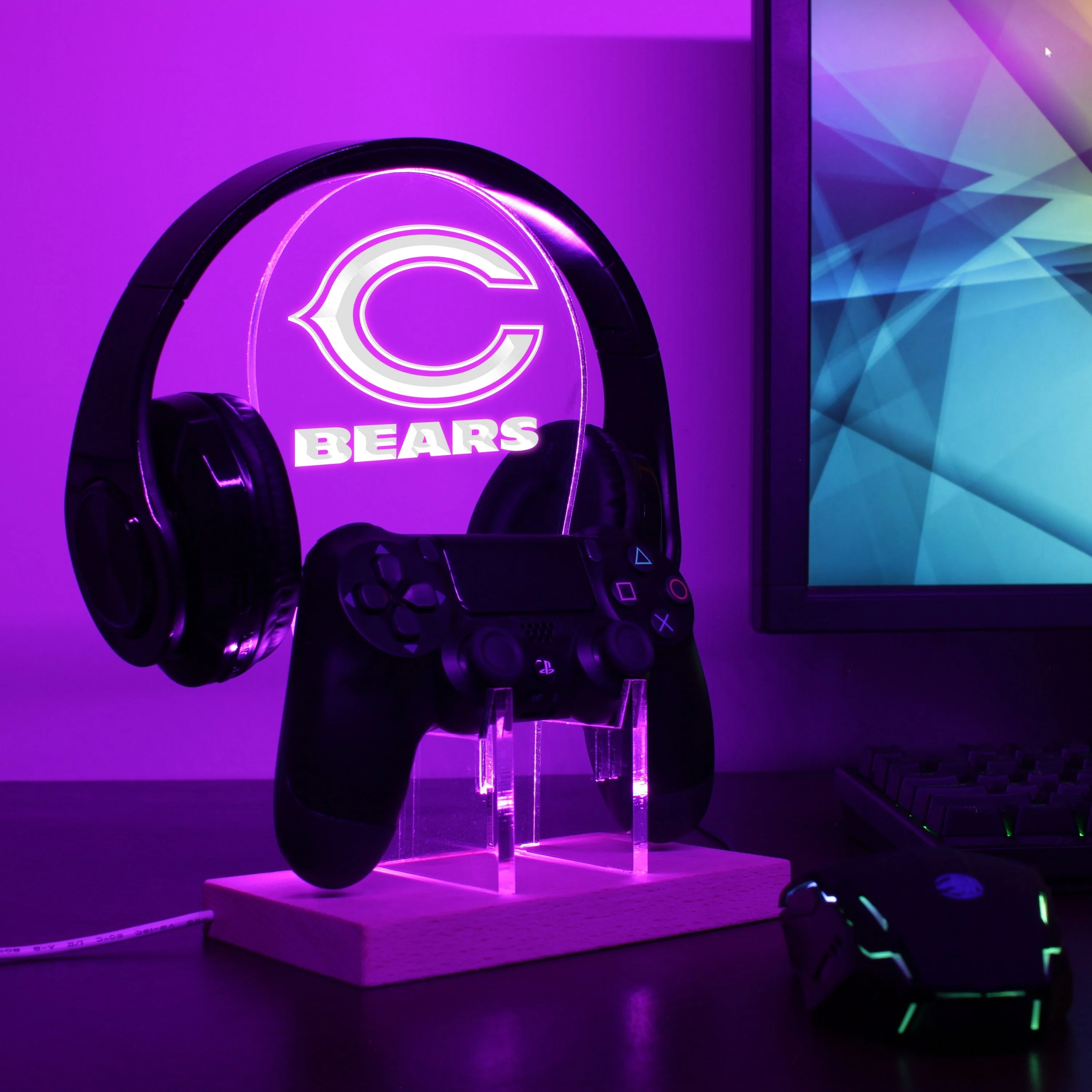Chicago Bears Super Bowl LED Gaming Headset Controller Stand - Image 3