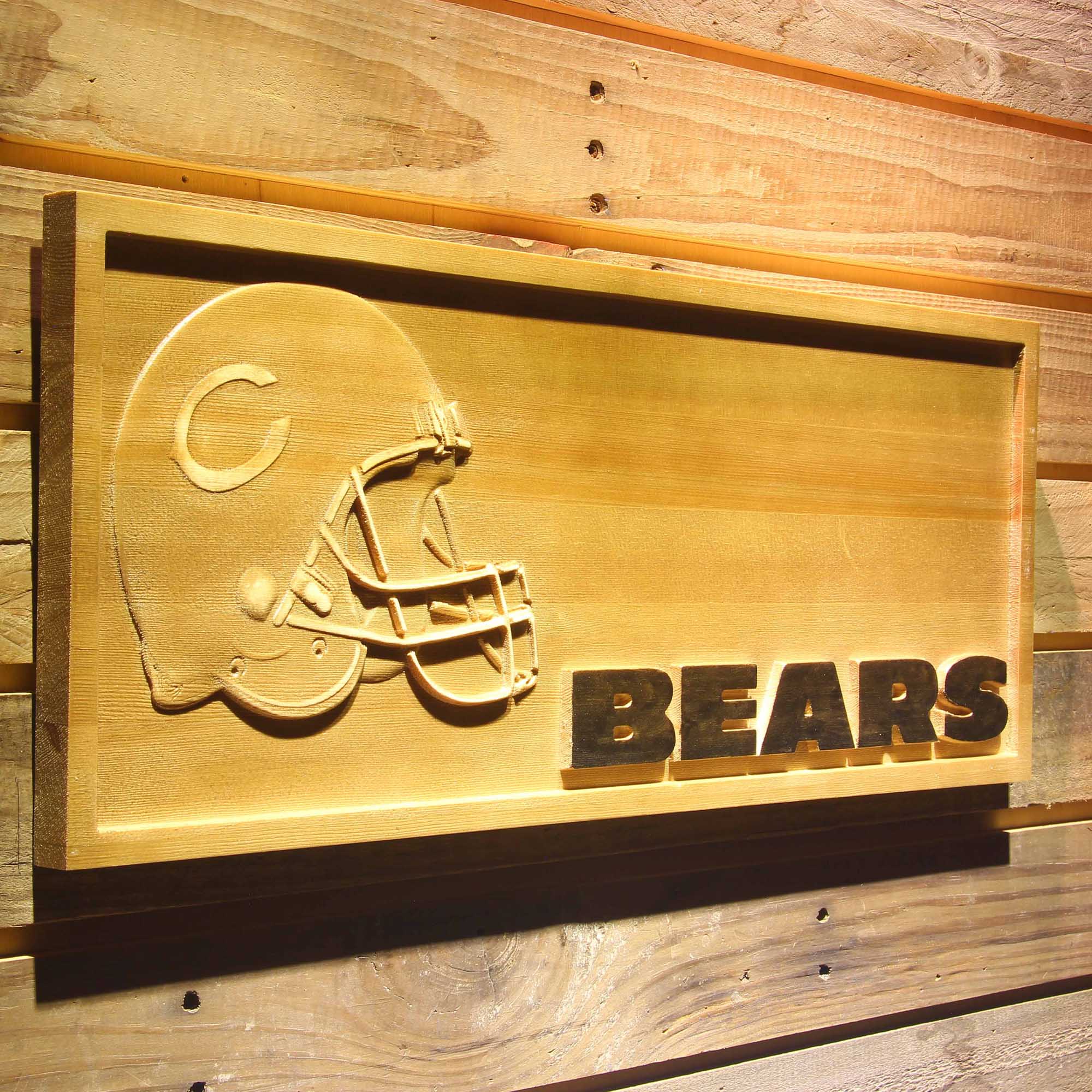 Chicago Bears 3D Solid Wooden Craving Sign - Image 2