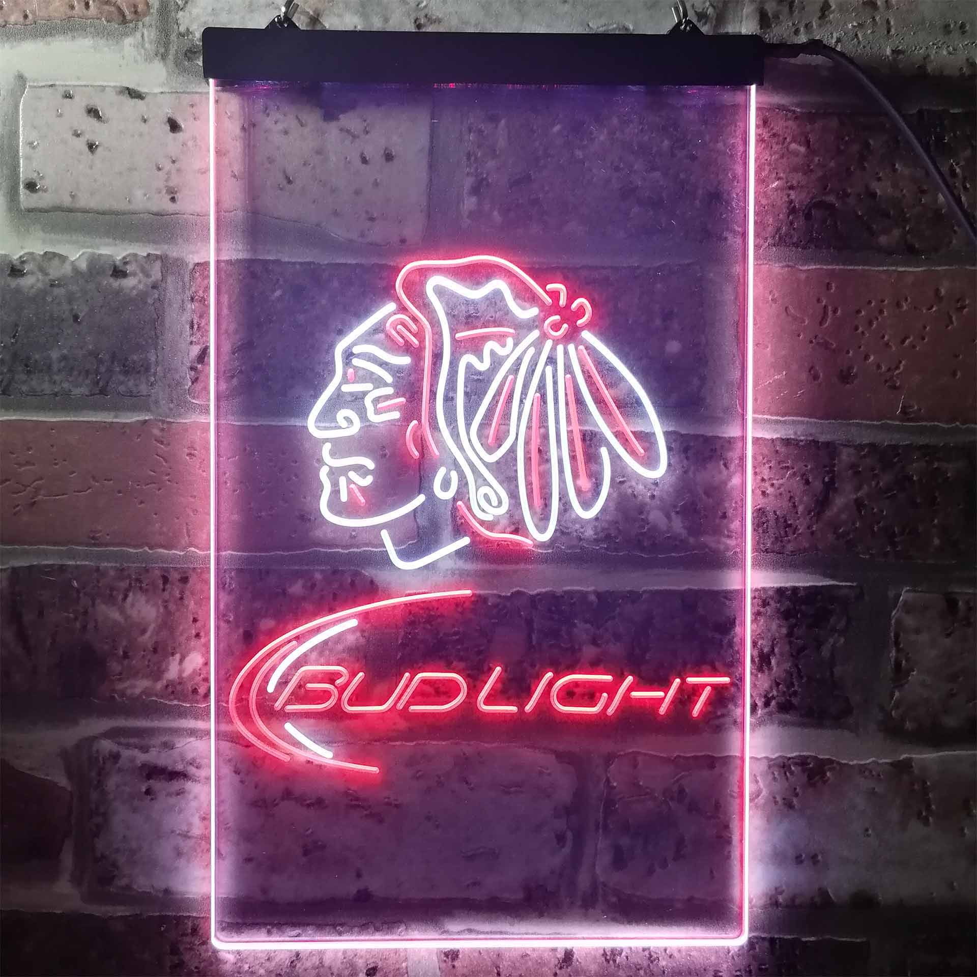 Chicago Blackhawks Bud Light Neon-Like LED Sign - Image 9