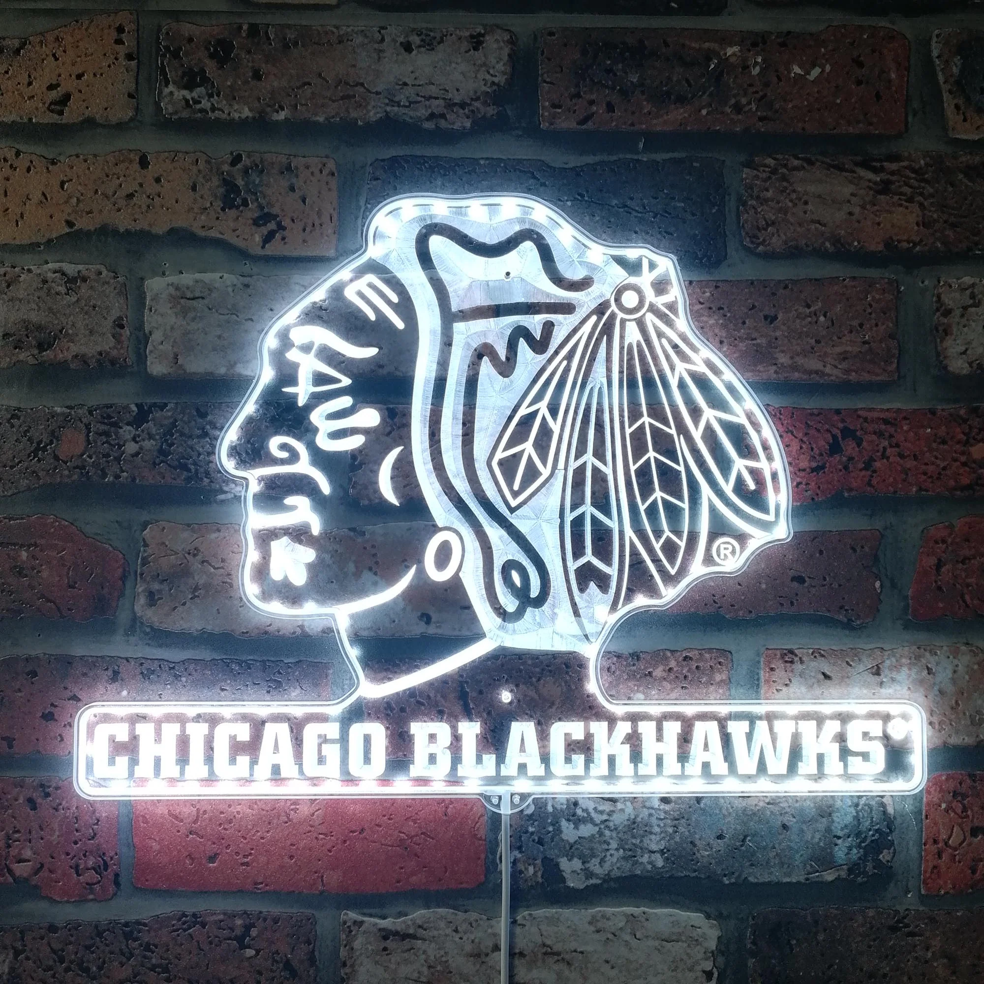 Chicago Blackhawks Neon LED Sign with Dynamic RGB Colors - Image 5