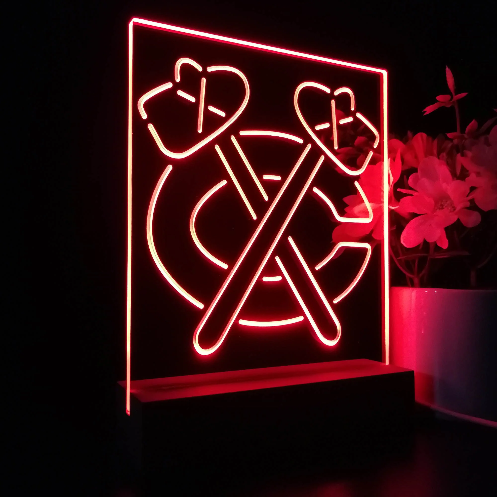Chicago Blackhawks Neon Sign Table Top Lamp - Image 5