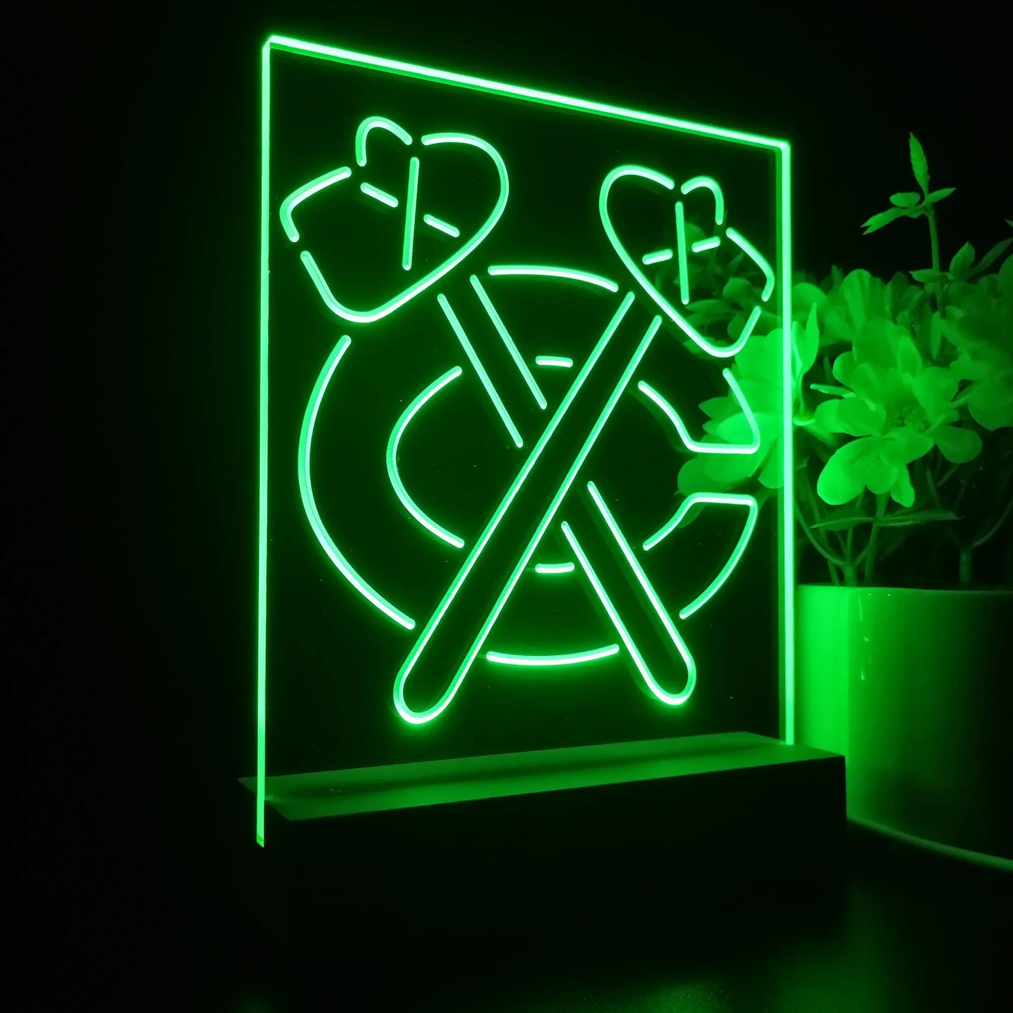 Chicago Blackhawks Neon Sign Table Top Lamp - Image 6