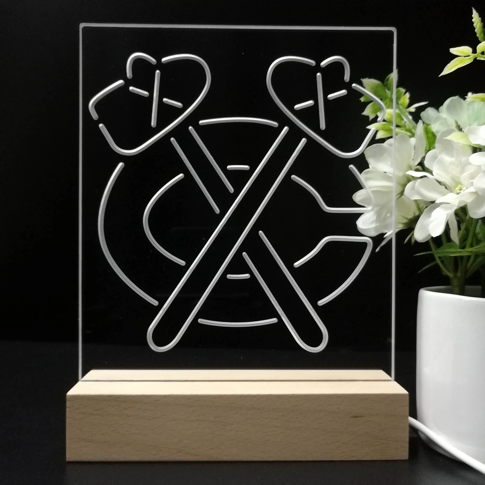 Chicago Blackhawks Neon Sign Table Top Lamp - Image 8