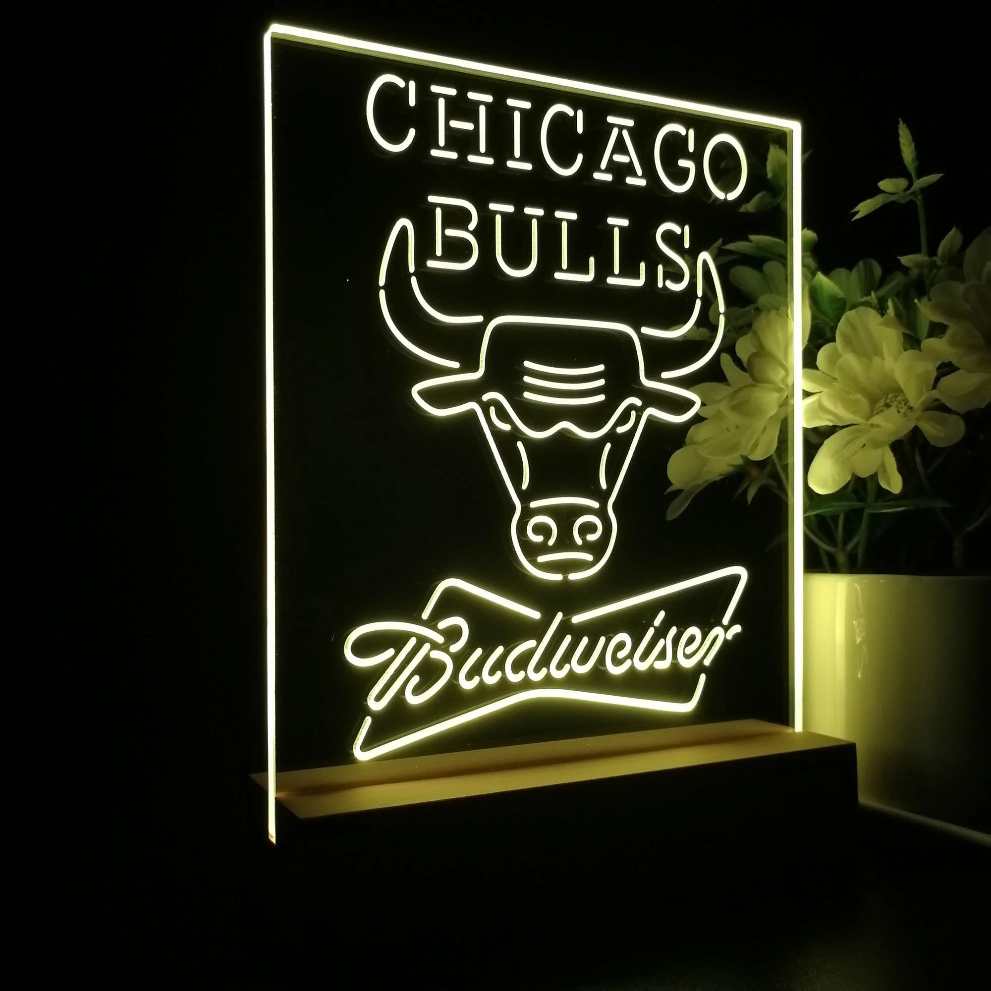 Chicago Bulls Budweiser Neon Sign Pub Bar Lamp - Image 7