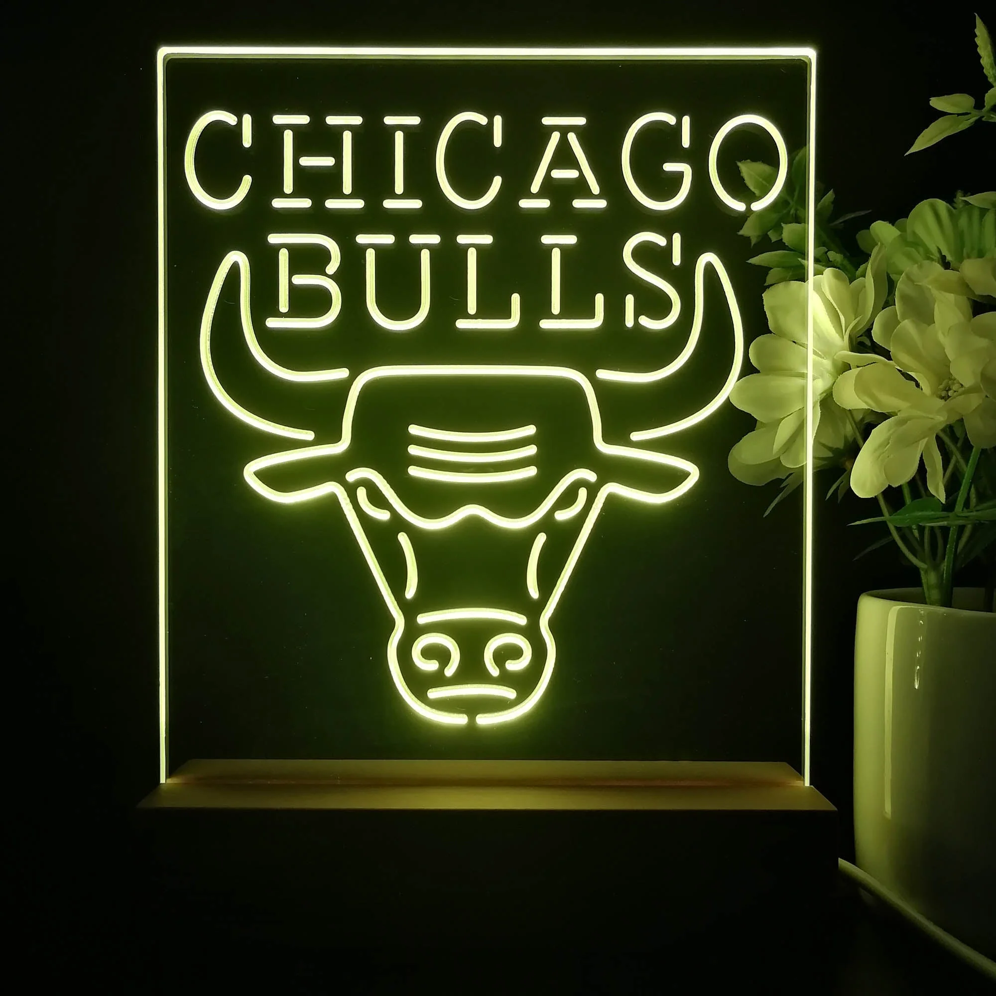 Chicago Bulls Neon Sign Table Top Lamp - Image 3