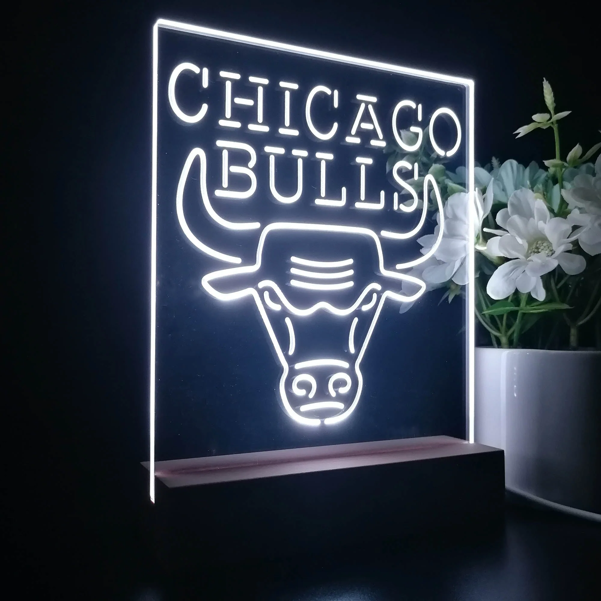 Chicago Bulls Neon Sign Table Top Lamp - Image 7
