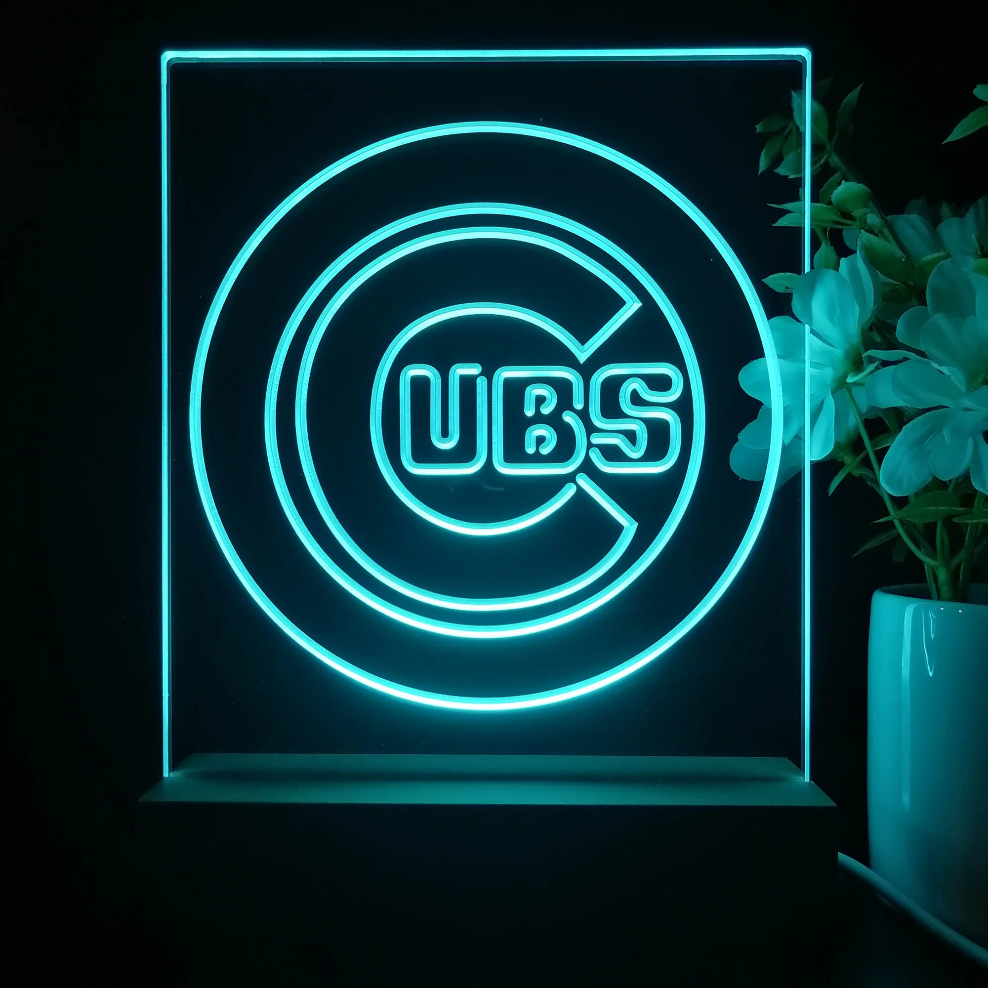 Chicago Cubs Neon Sign Table Top Lamp - Image 3