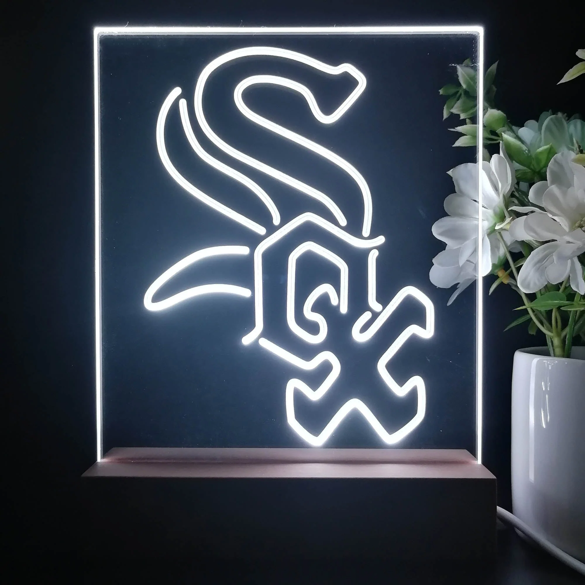 Chicago White Sox Neon Sign Table Top Lamp - Image 4