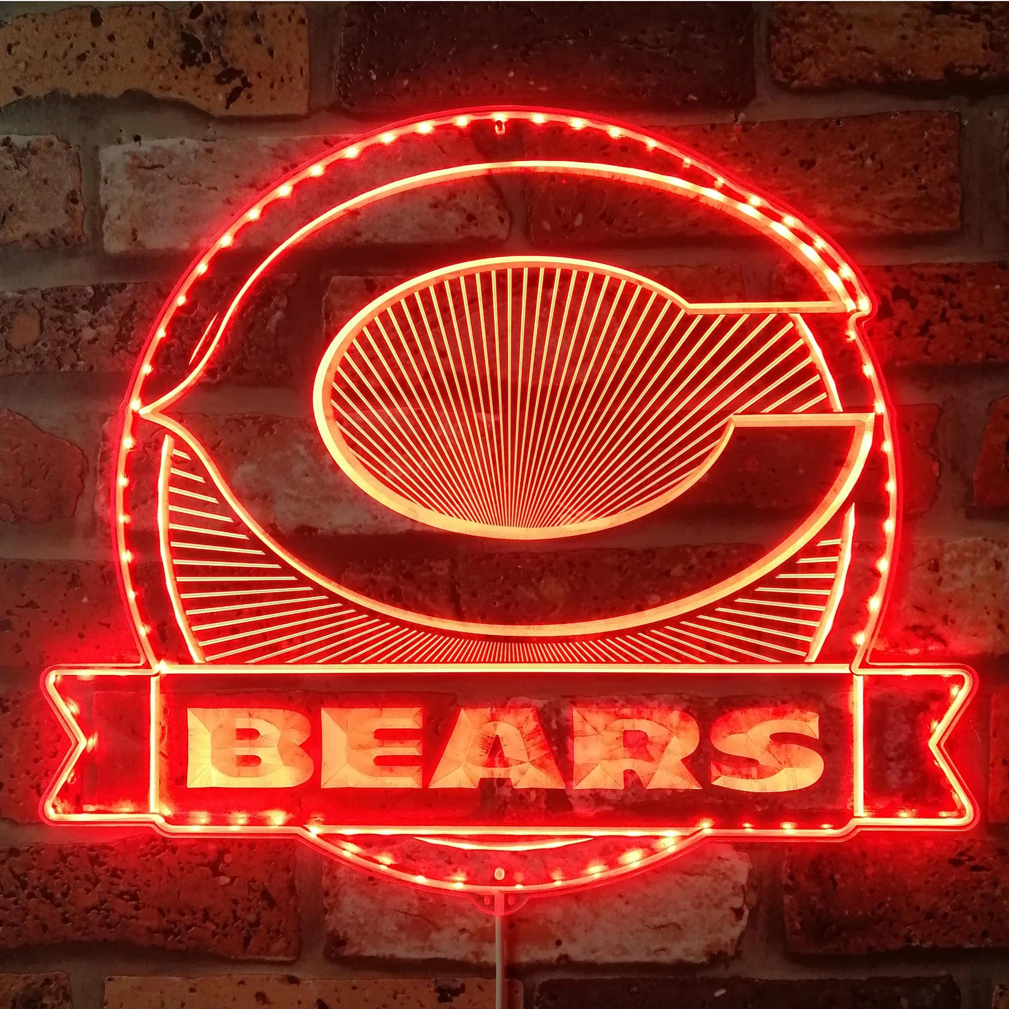 Chicago Bears Neon LED Sign with Dynamic RGB Colors