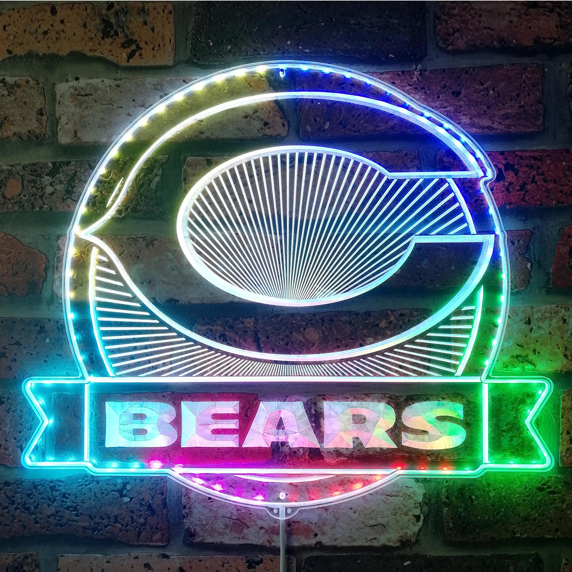 Chicago Bears Neon LED Sign with Dynamic RGB Colors - Image 2