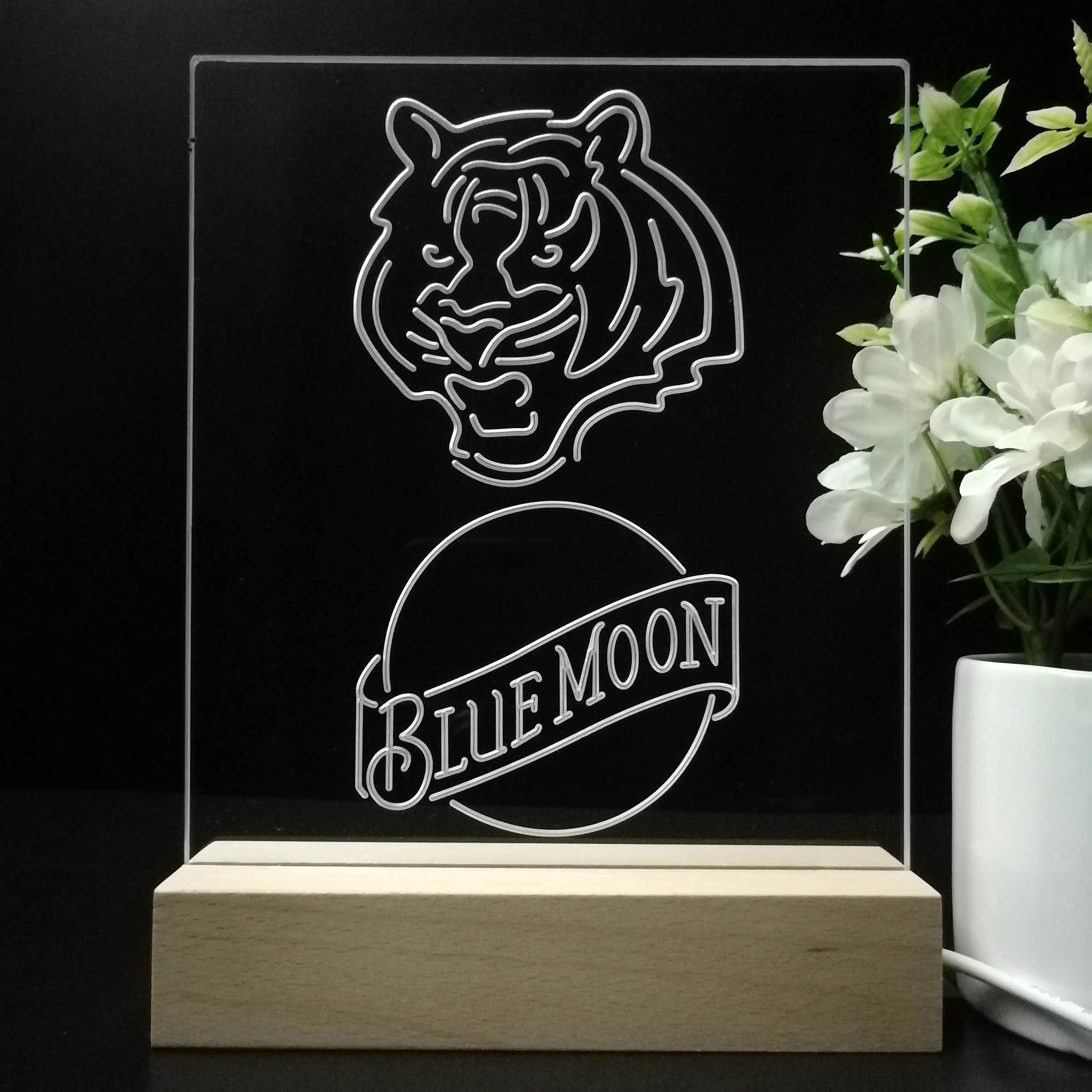 Cincinnati Bengals Blue Moon Neon Sign Pub Bar Lamp - Image 8