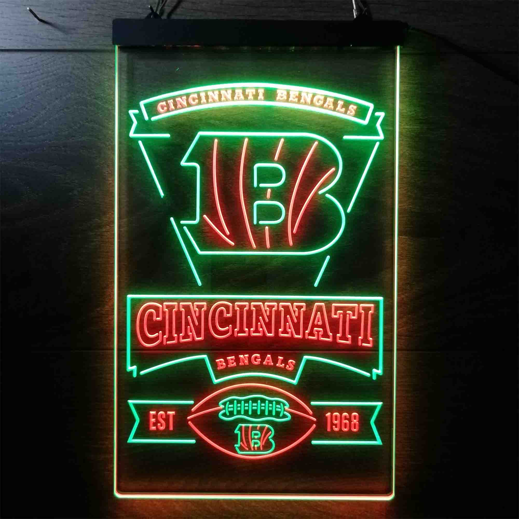Cincinnati Bengals Est. 1968 Neon-Like LED Sign - Image 11