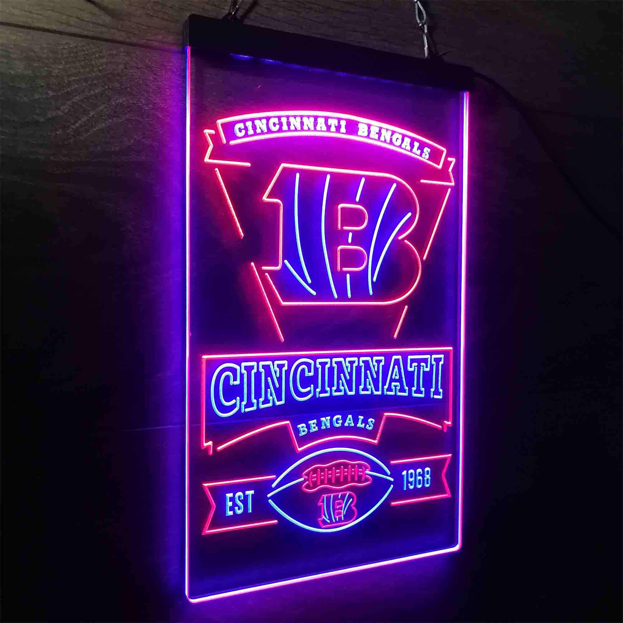 Cincinnati Bengals Est. 1968 Neon-Like LED Sign - Image 17