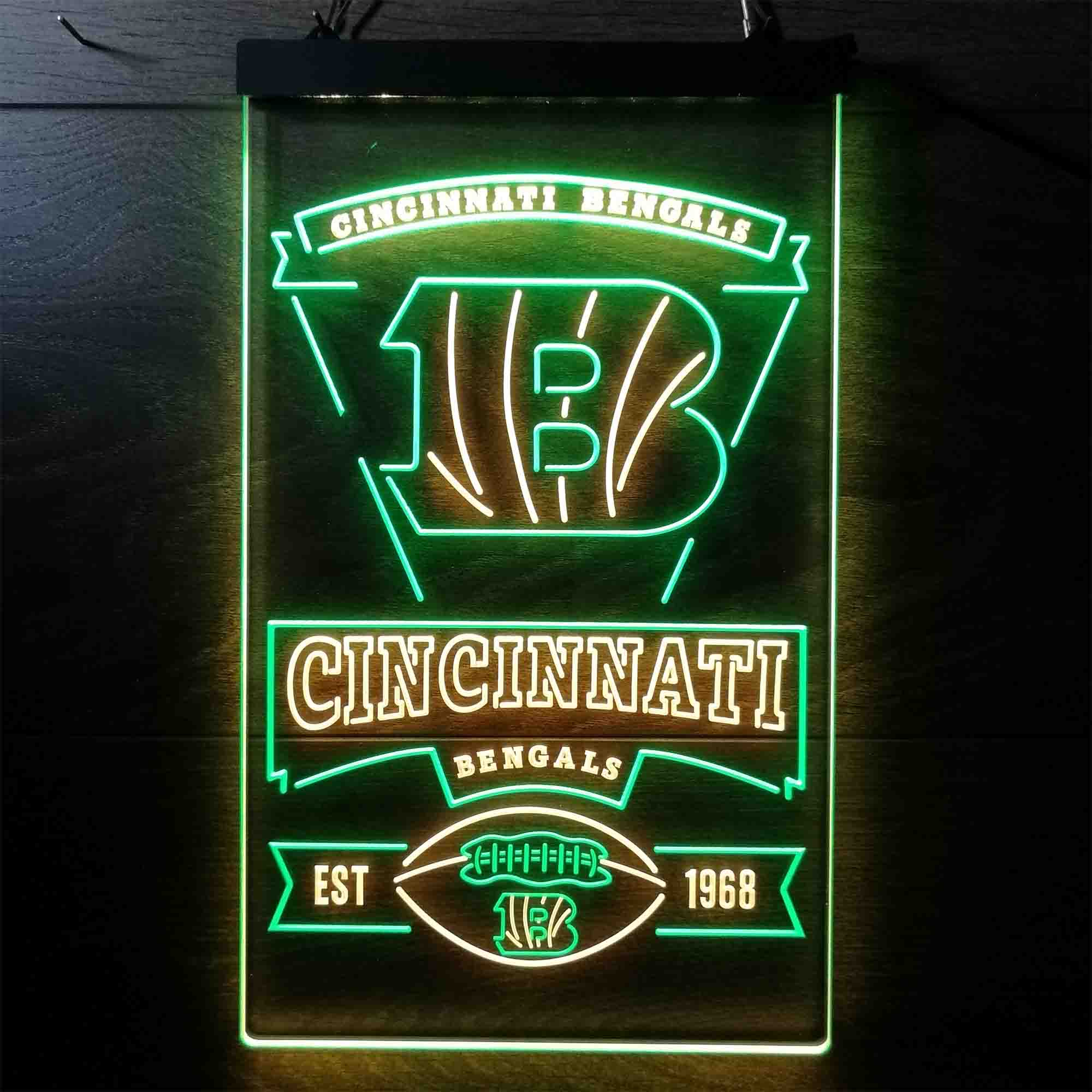 Cincinnati Bengals Est. 1968 Neon-Like LED Sign - Image 6