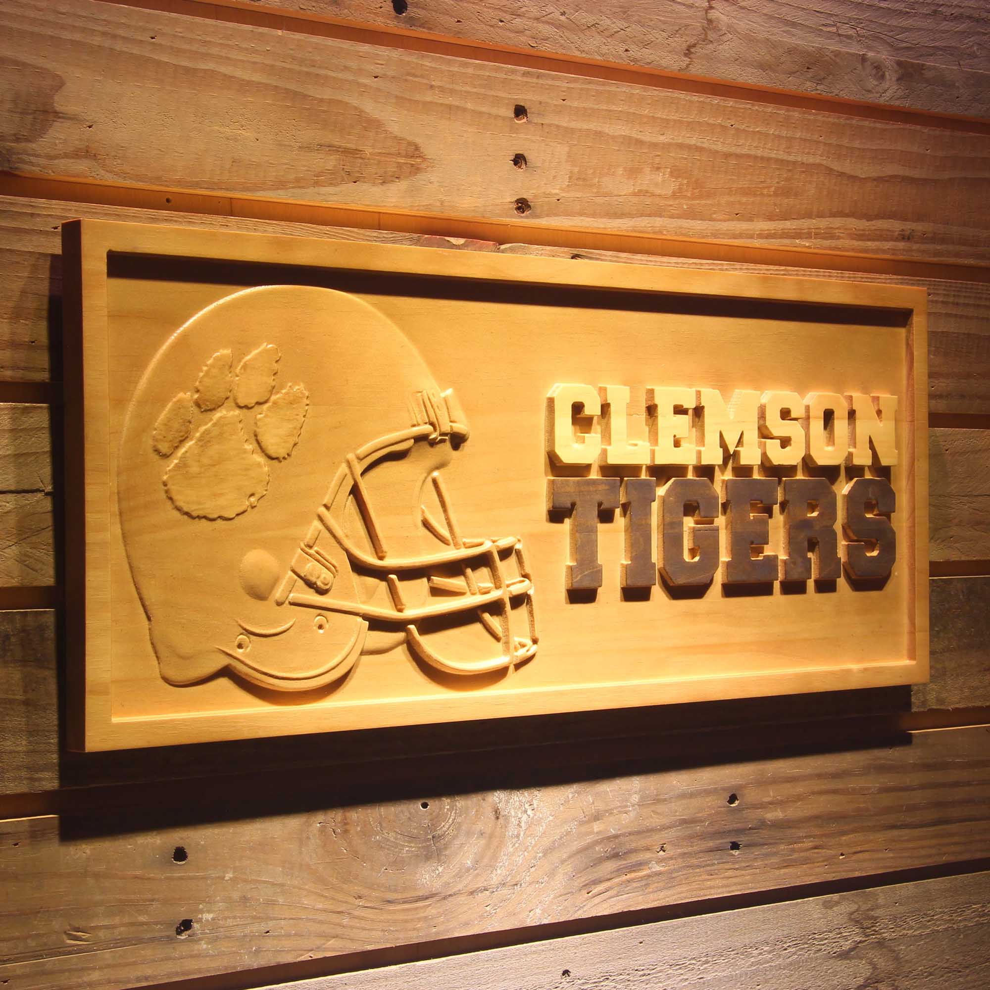 Clemson Tigers 3D Solid Wooden Craving Sign - Image 2