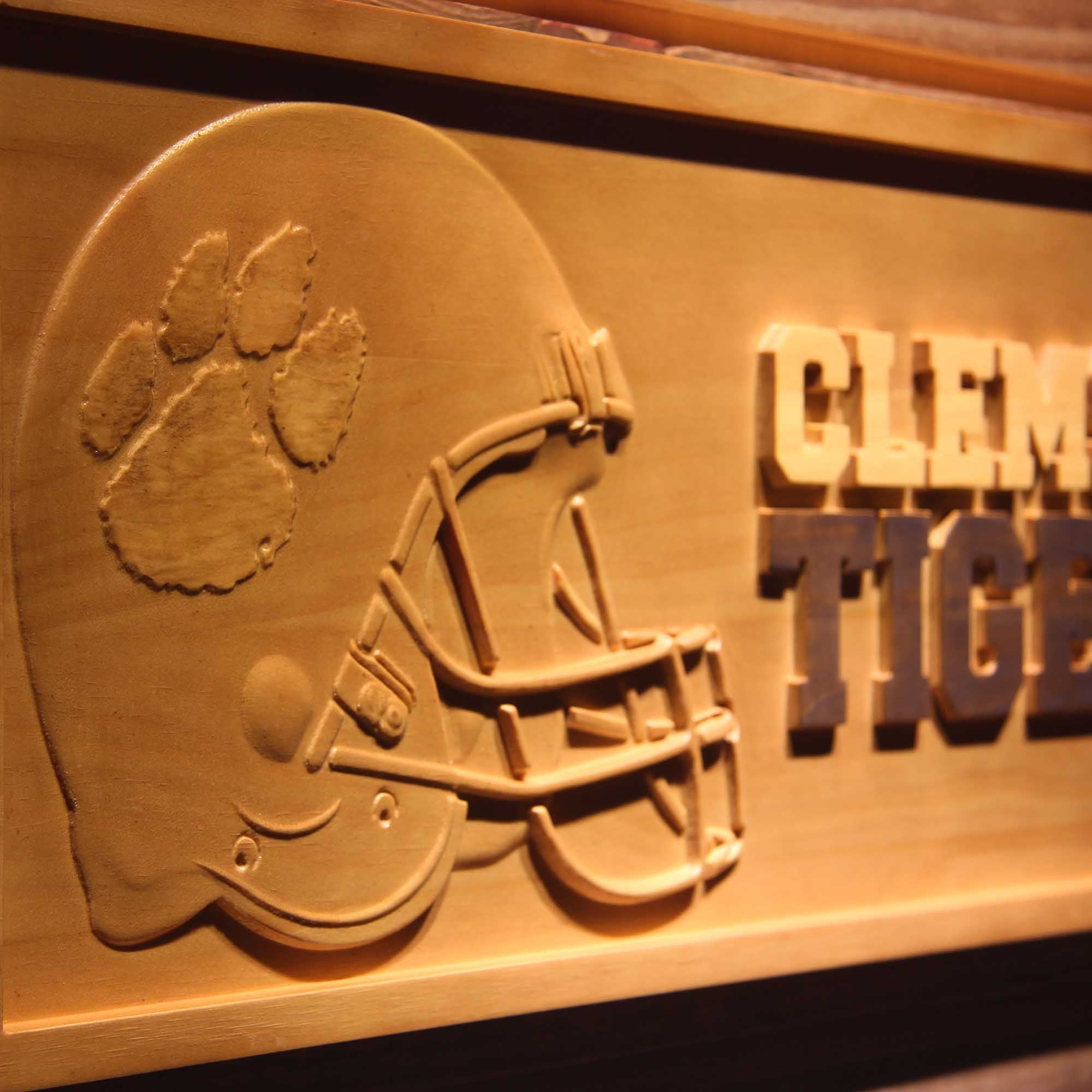 Clemson Tigers 3D Solid Wooden Craving Sign - Image 5