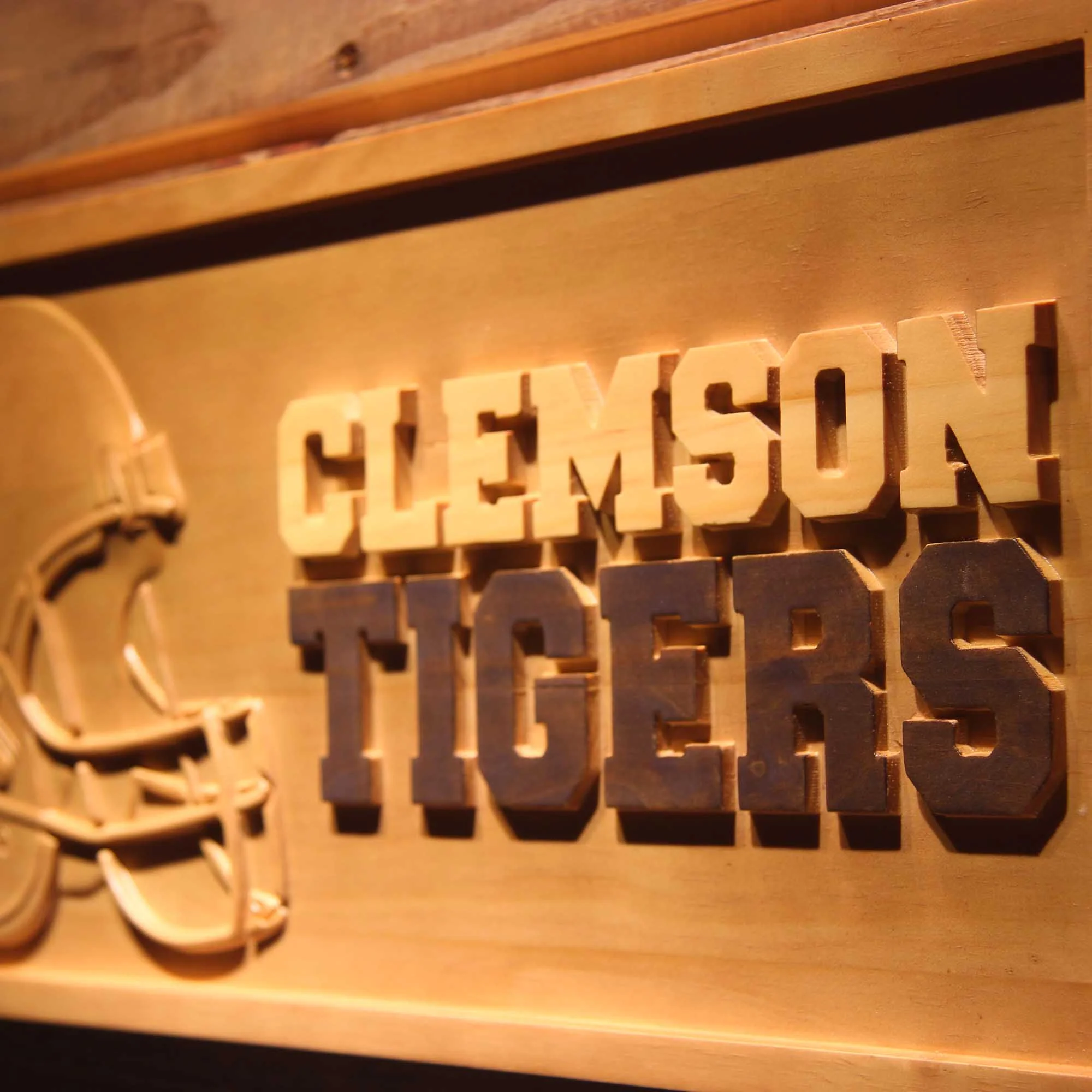 Clemson Tigers 3D Solid Wooden Craving Sign - Image 6