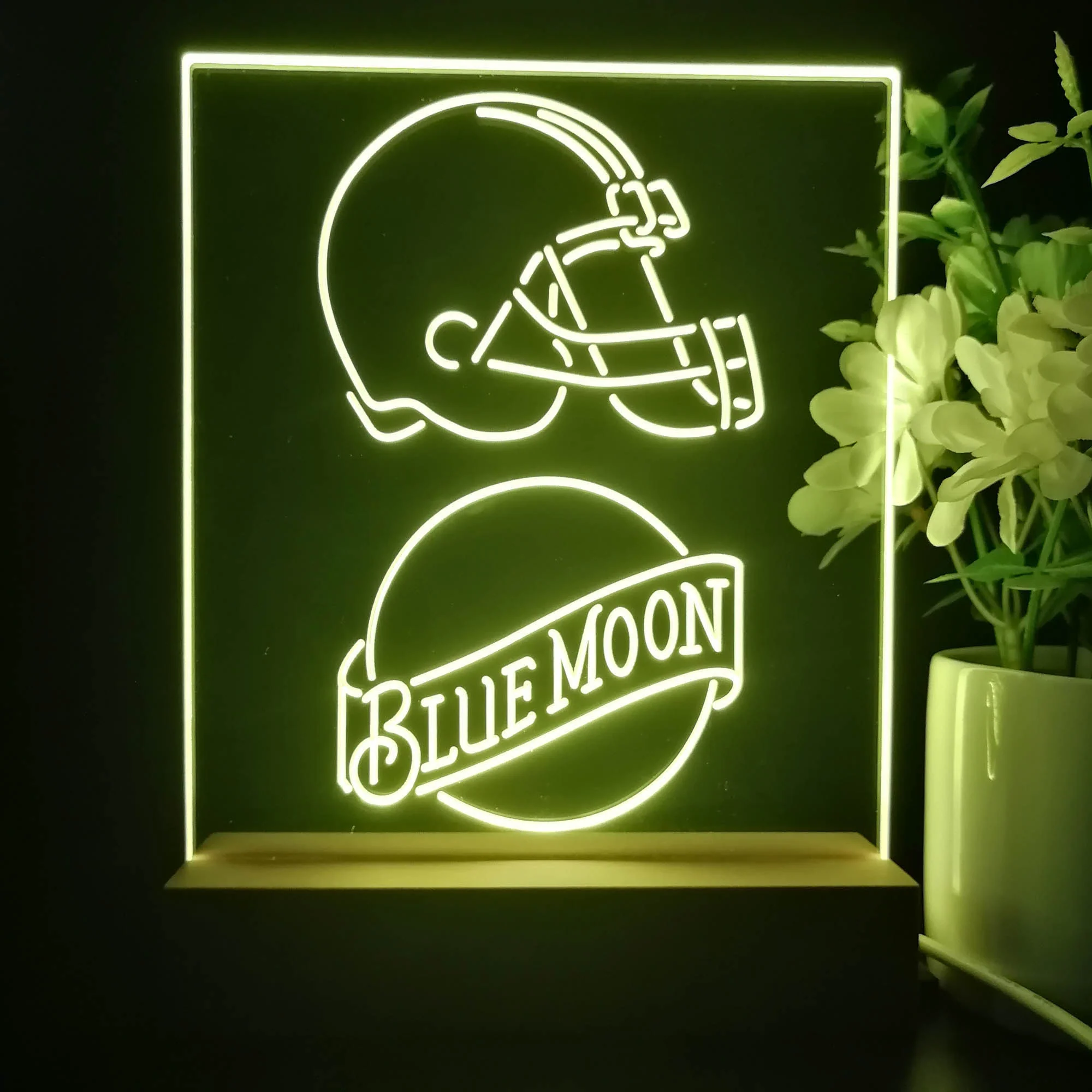 Cleveland Browns Blue Moon Neon Sign Pub Bar Lamp - Image 2