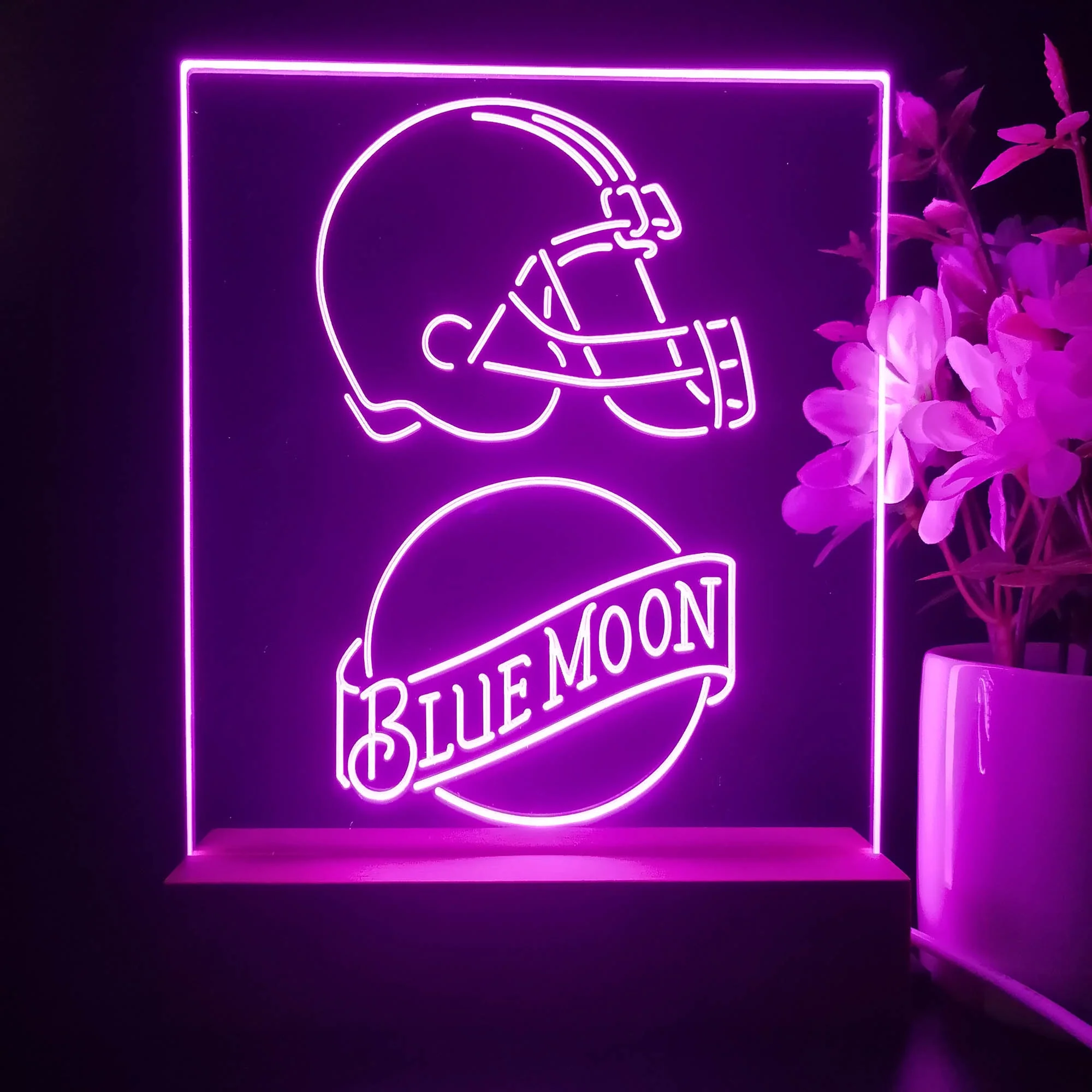 Cleveland Browns Blue Moon Neon Sign Pub Bar Lamp - Image 4