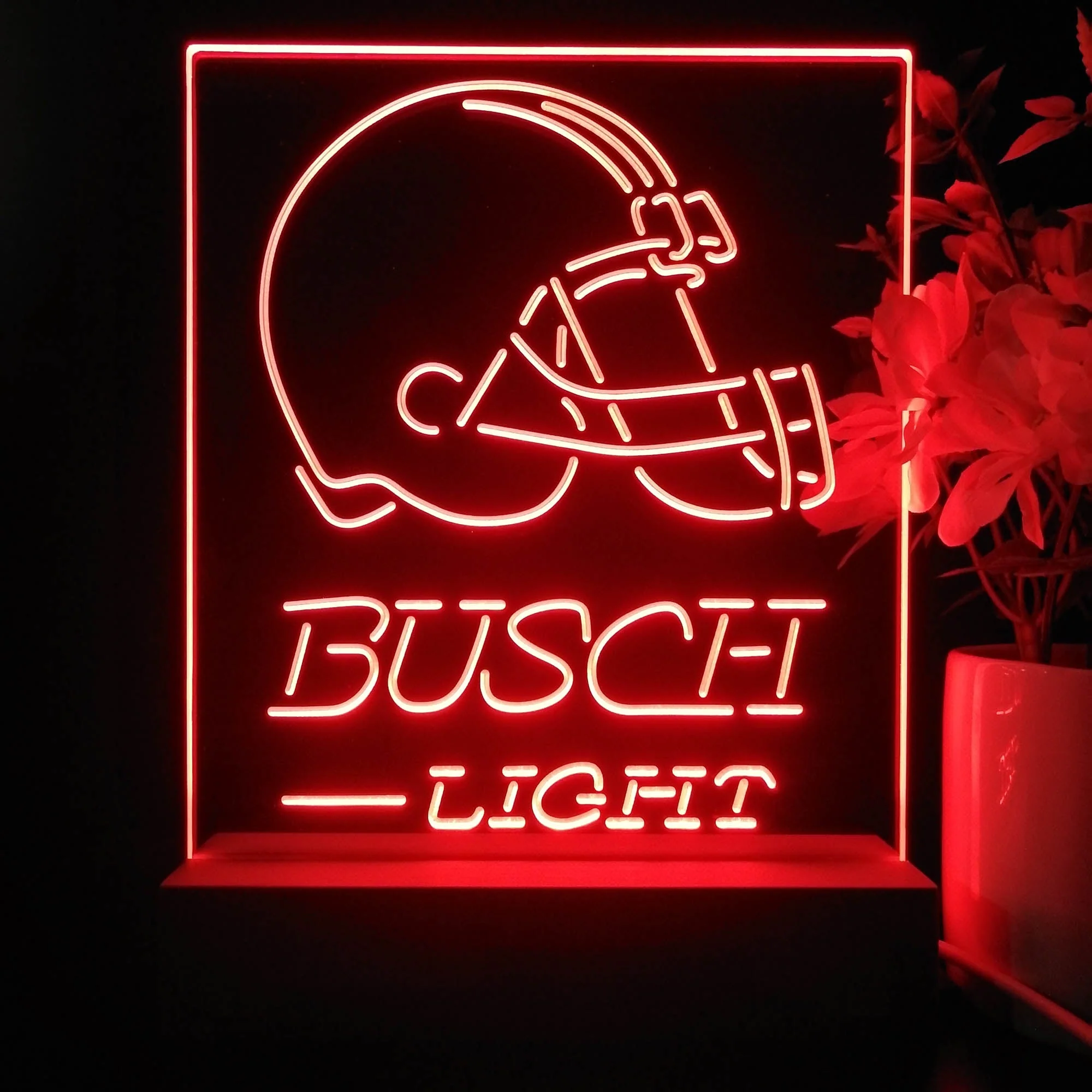 Cleveland Browns Busch Light Neon Sign Pub Bar Lamp - Image 4