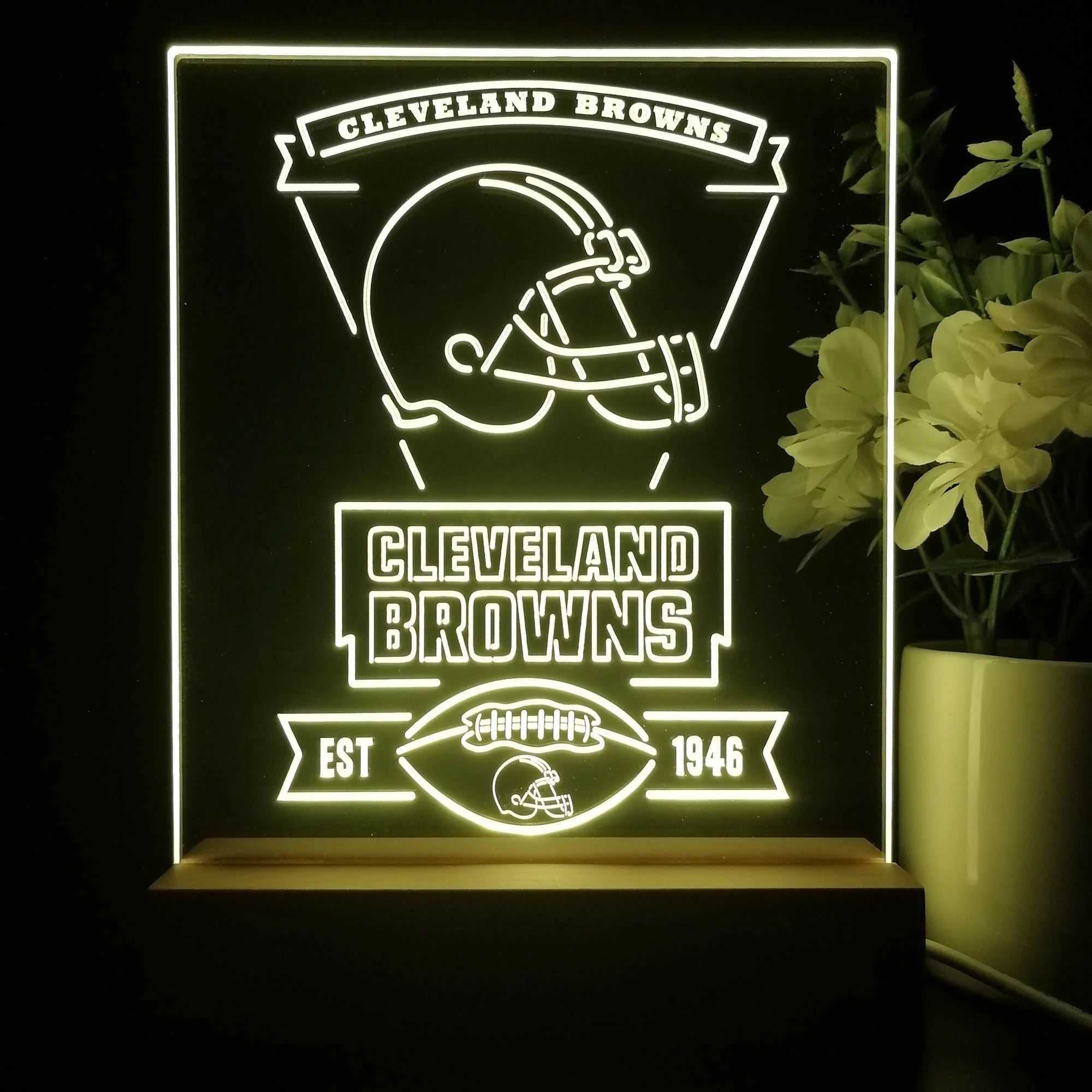 Cleveland Browns Souvenir Neon Sign Pub Bar Lamp - Image 4